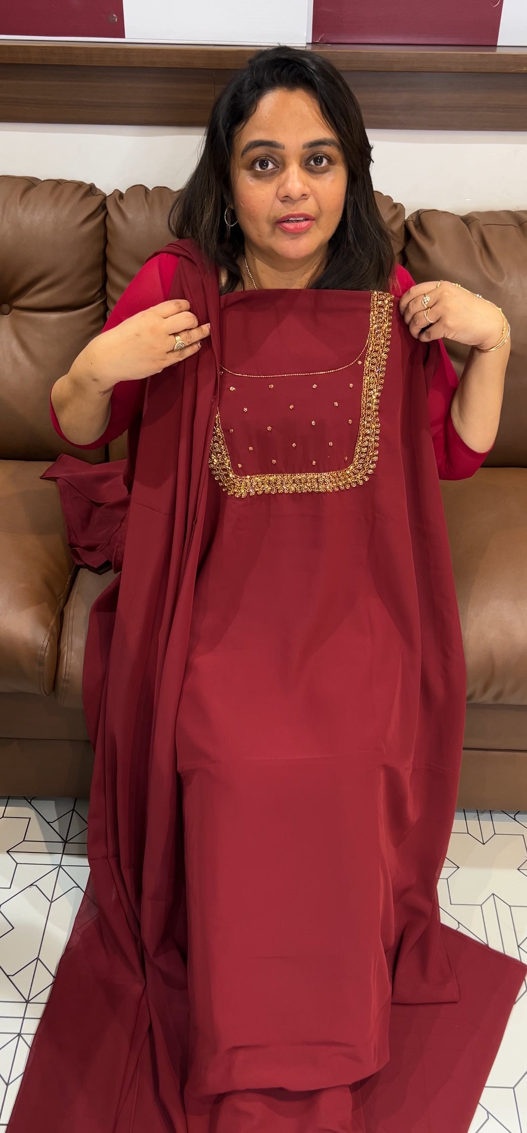 IHA'S IN-HOUSE HAND WORKED UNSTITCHED SALWAR SUITS - IHA 27672