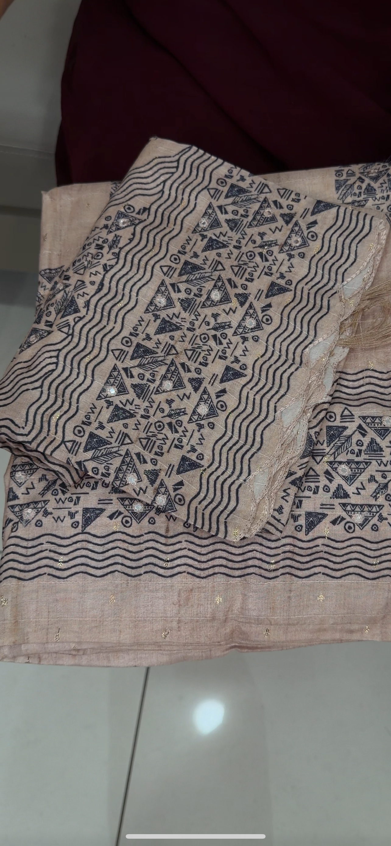 SEMI TUSSUR UNSTITCHEED SALWAR SUITS - IHA 29215