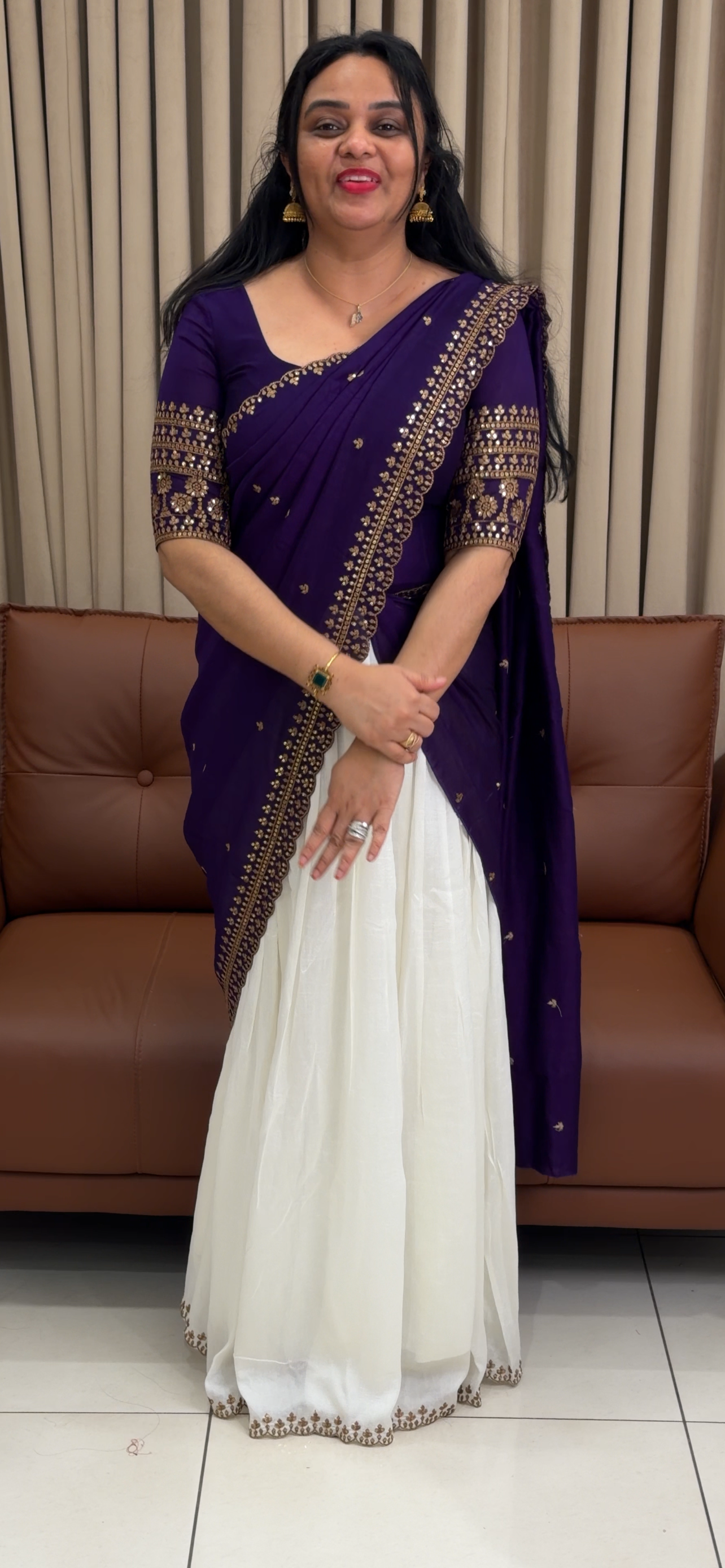 SEMI STITCHED DHAVANI SETS - IHA 34610