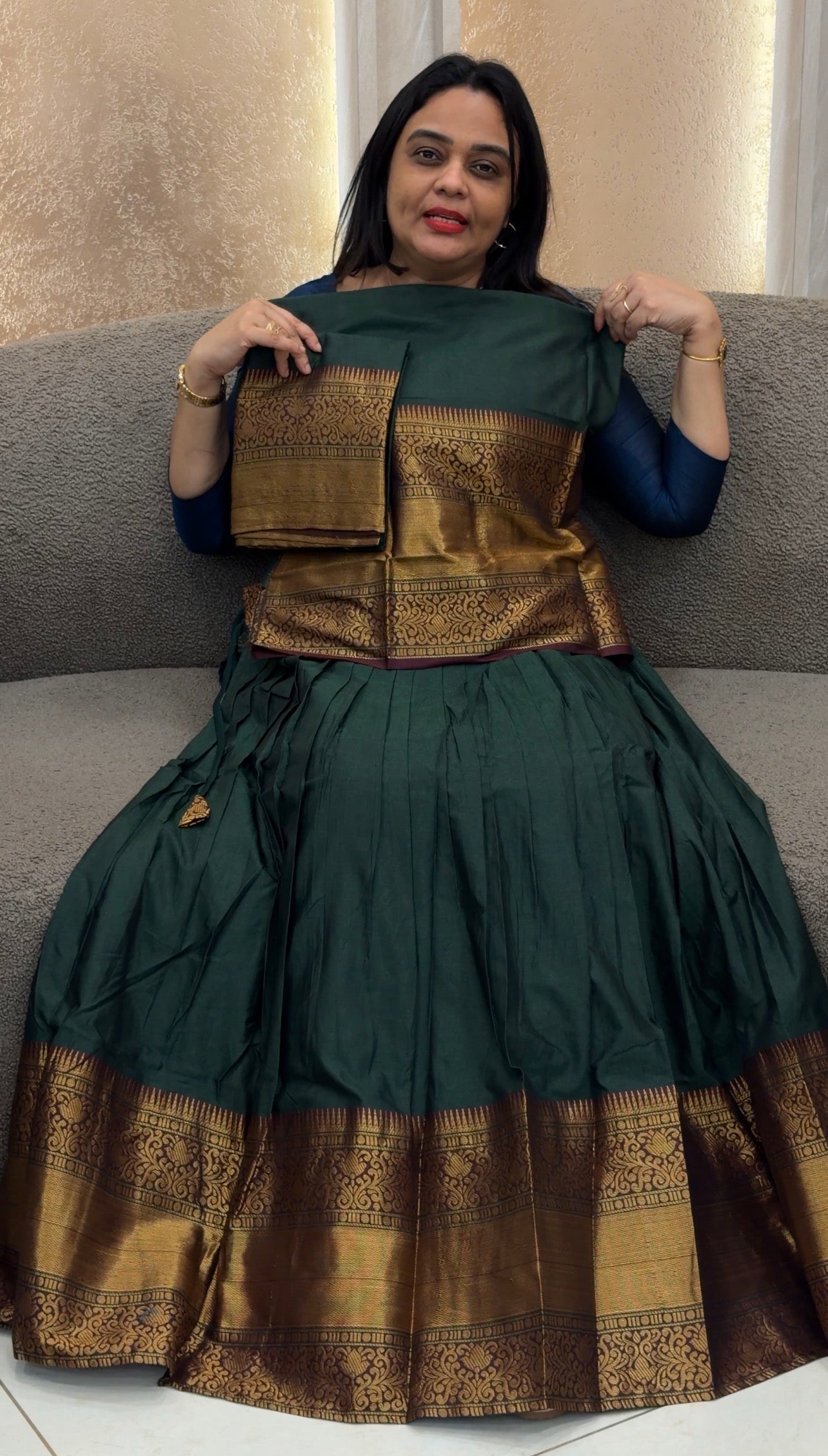 SEMI STITCHED DHAVANI SETS - IHA 33357