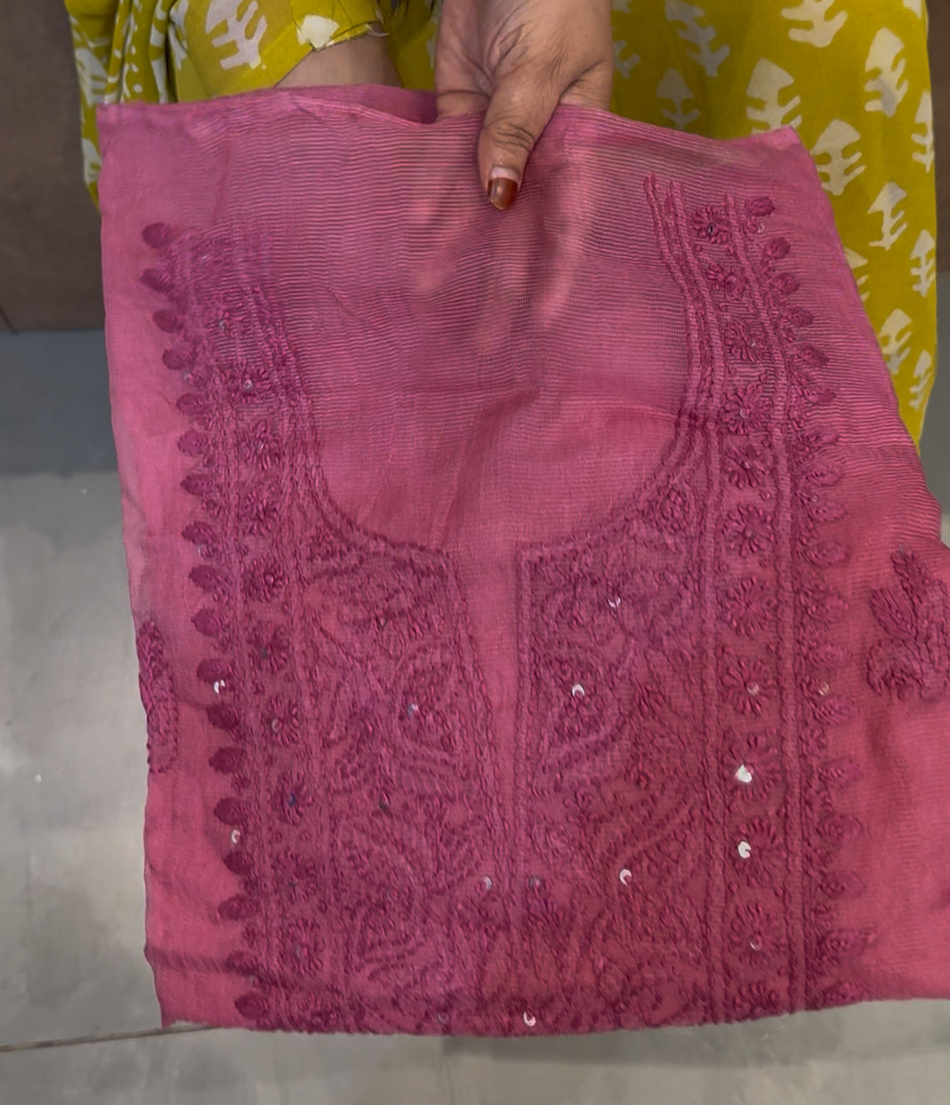 LUCKNOWI CHIKANKARI UNSTITCHED SALWAR SUITS - IHA 24375
