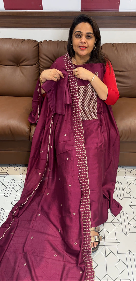 VICHITRA SILK UNSTITCHED SALWAR SUITS - IHA 23559