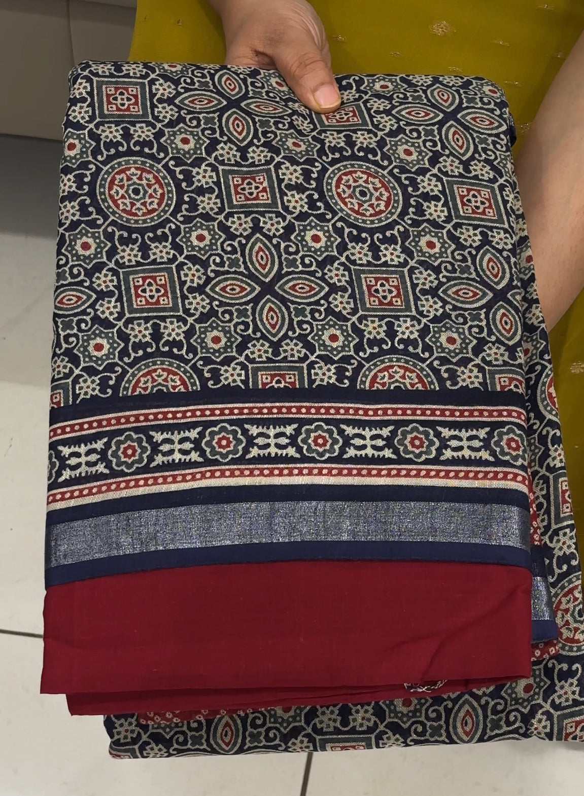 AJRAKH PRINTED UNSTITCHED SALWAR SUITS - IHA 28576