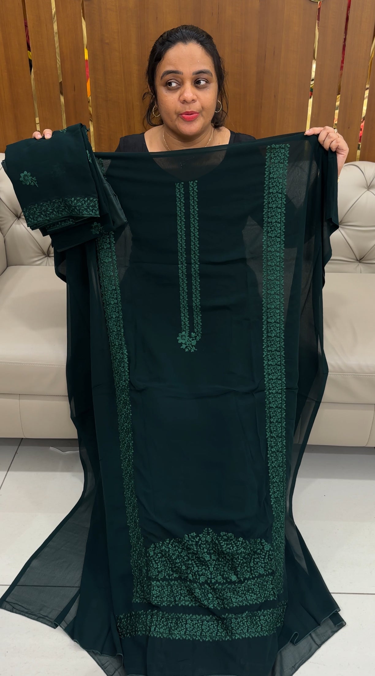 SEMI PARTY WEAR UNSTITCHED SALWAR SUITS - IHA 26742