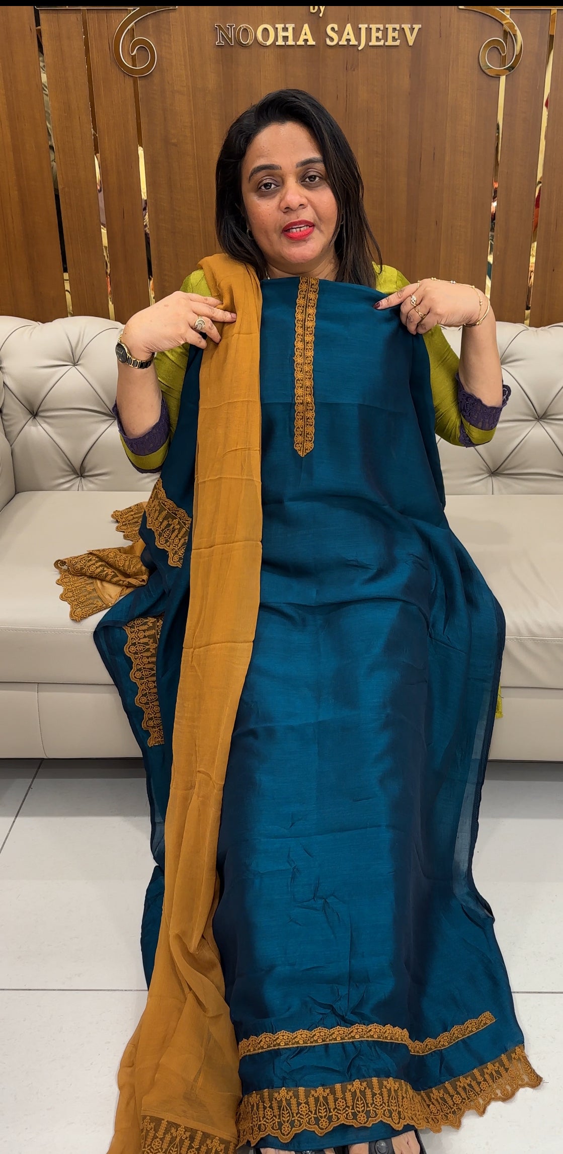 IHA'S IN-HOUSE SEMI RAW SILK UNSTITCHED SALWAR SUITS  - IHA 25858