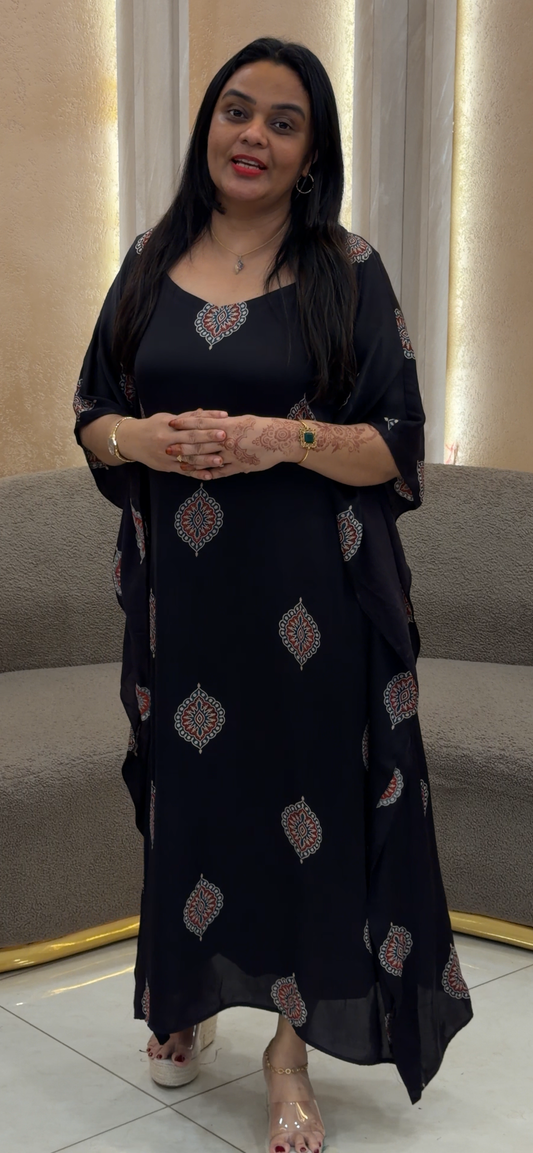 IHA'S IN- HOUSE MODAL SILK KAFTAN - IHA 33085