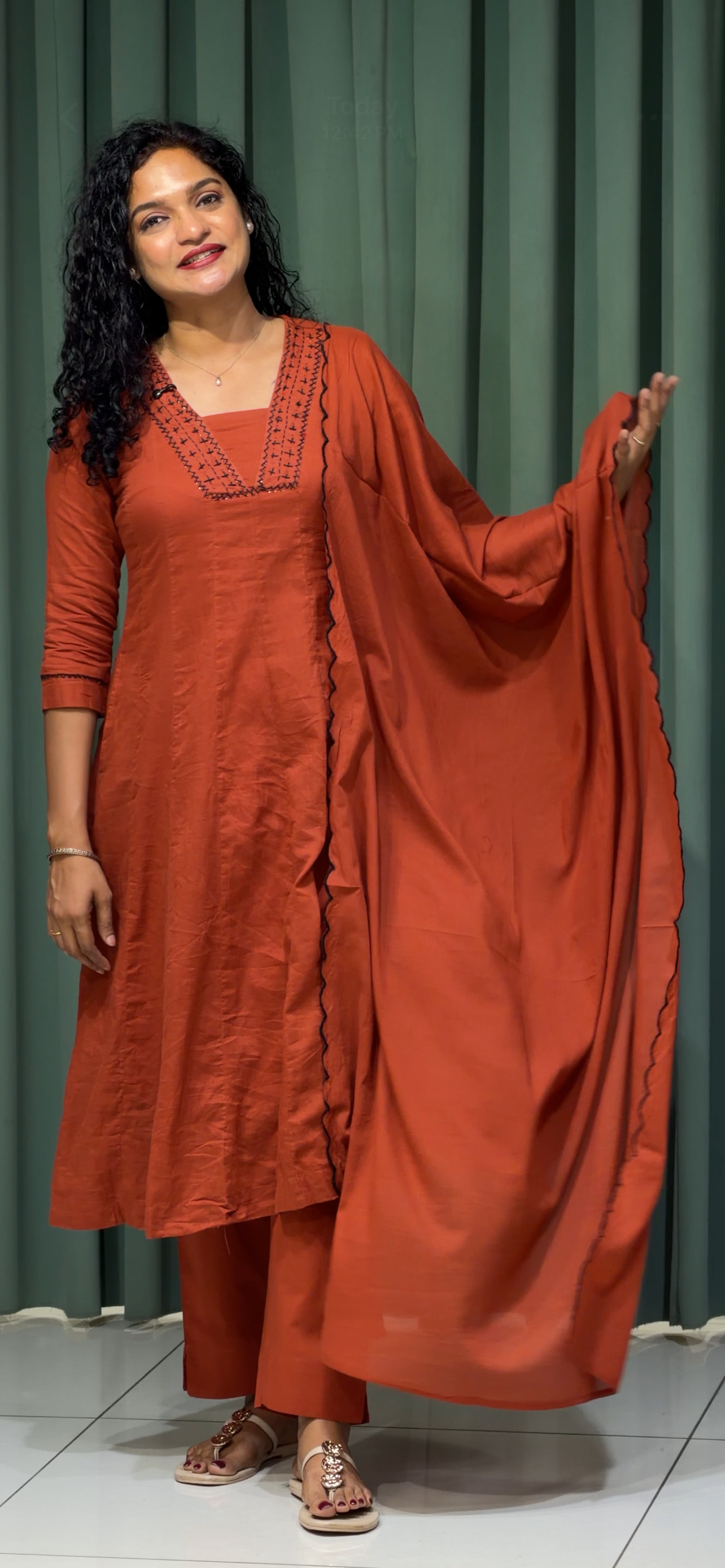 COTTON TOP, BOTTOM AND DUPATTA - IHA 35105