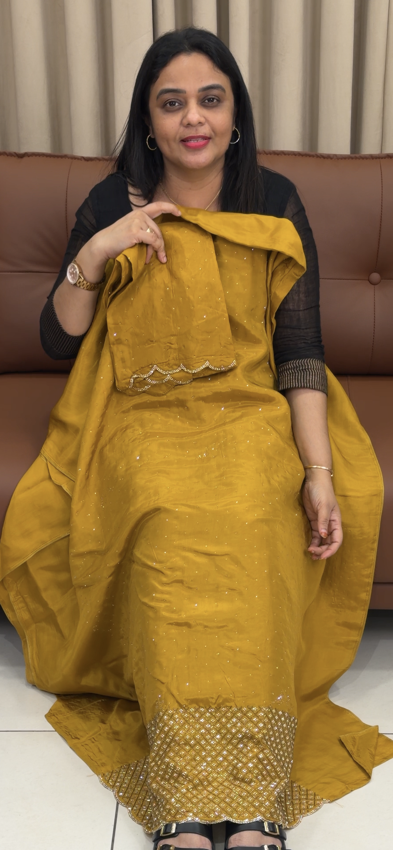 VISCOSE CRAPE UNSTITCHED SALWAR SUITS - IHA 33955