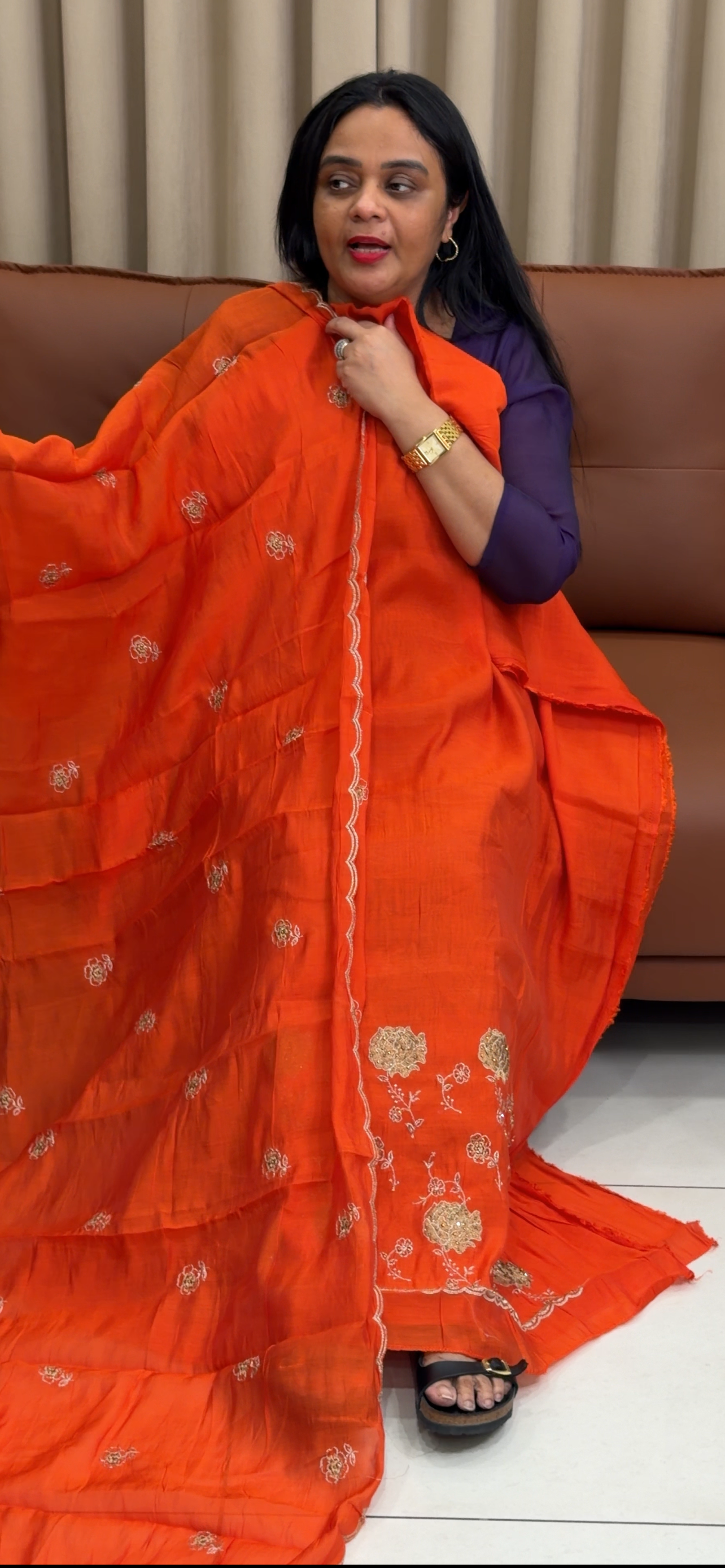 MALAI CHANDERI UNSTITCHED SALWAR SUITS - IHA 35286
