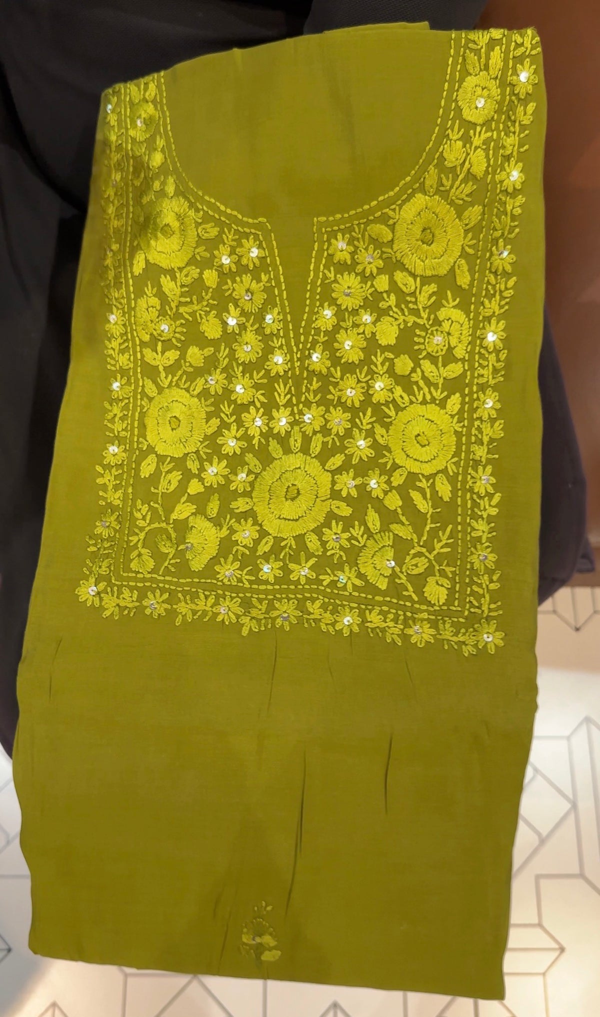 LUCKNOWI CHIKANKARI UNSTITCHED SALWAR SUITS - IHA 35993
