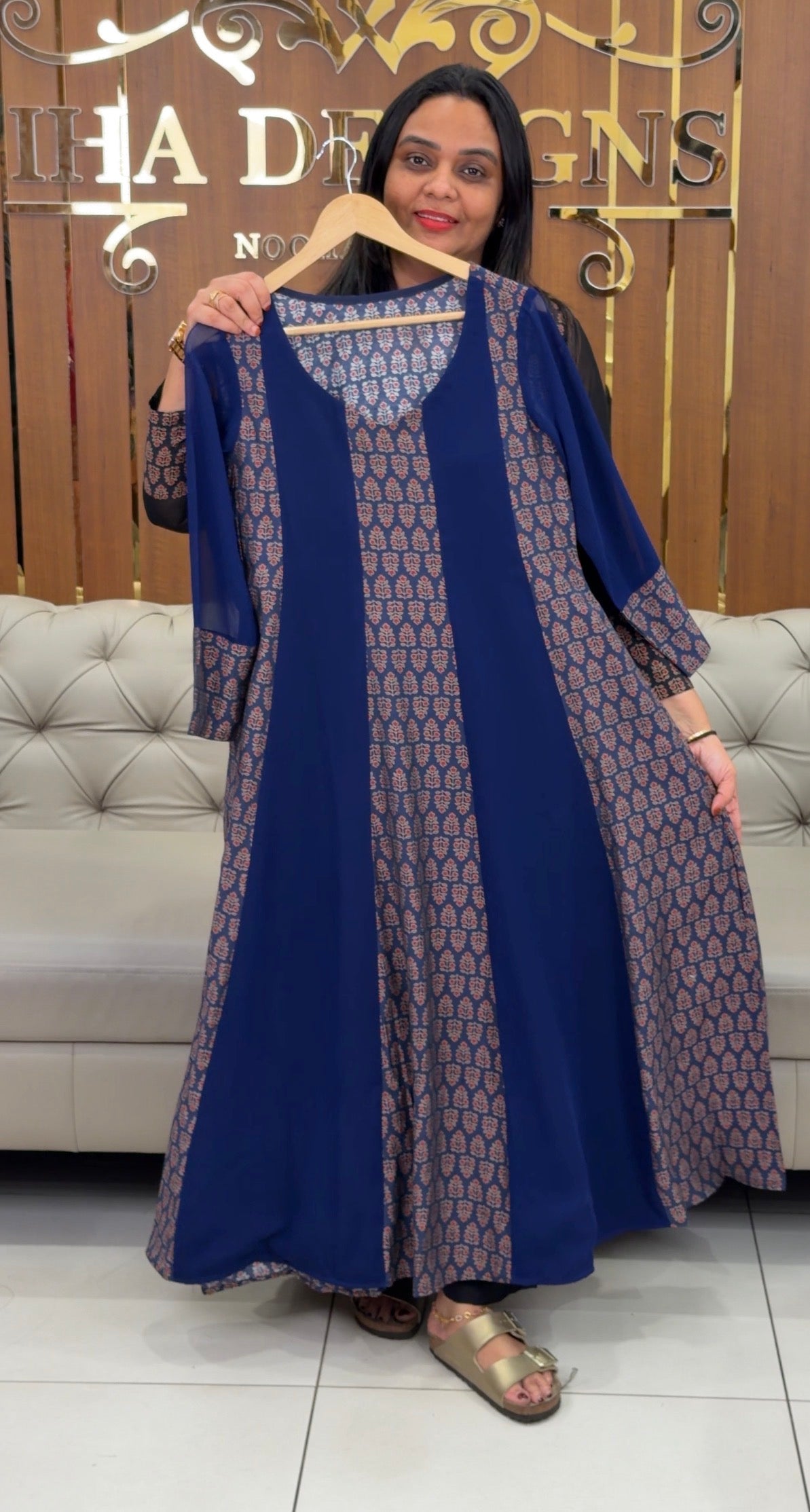 IHA'S IN-HOUSE PRINTED ANARKALKI TOPS - IHA 32300