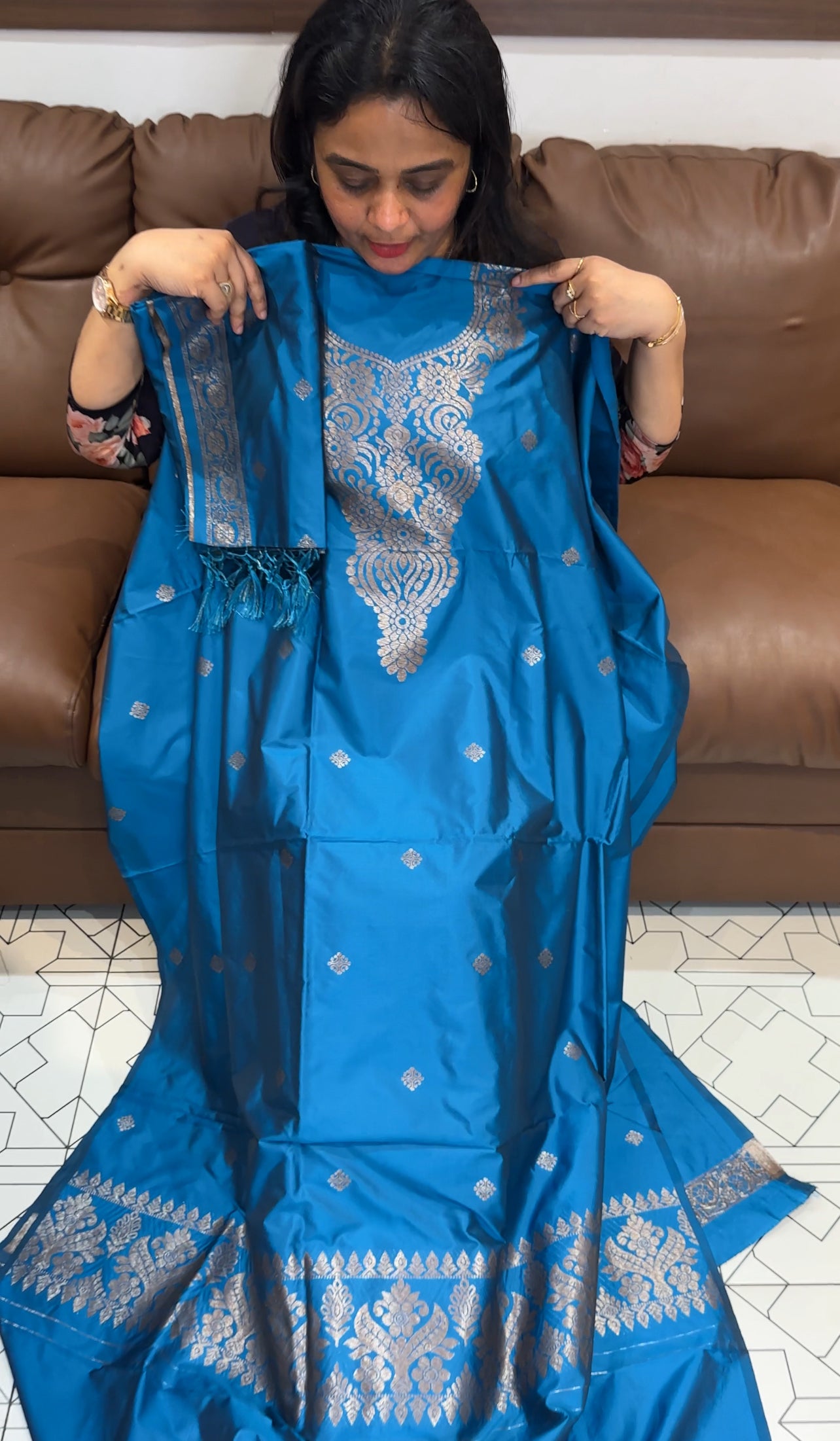 SEMI KATAN UNSTITCHED SALWAR SUITS - IHA 26597