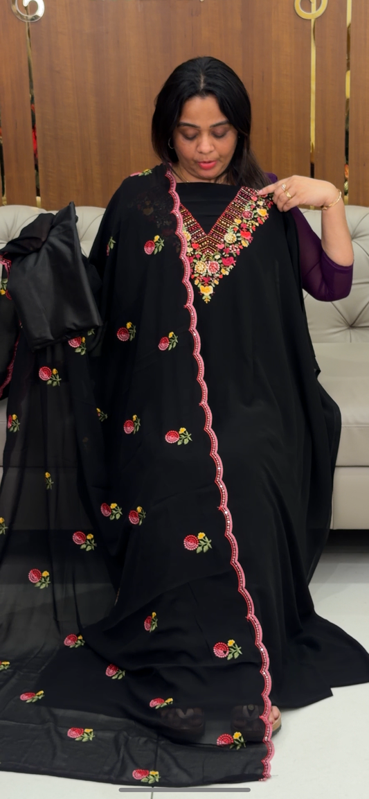 FAUX GEORGETTE UNSTITCHED SALWAR SUITS - IHA 29195