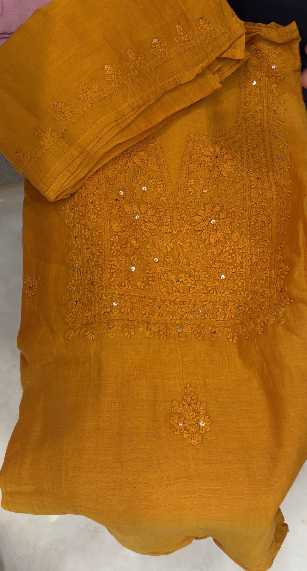 CHIKANKARI UNSTITCHED SALWAR SUIST - IHA 35864