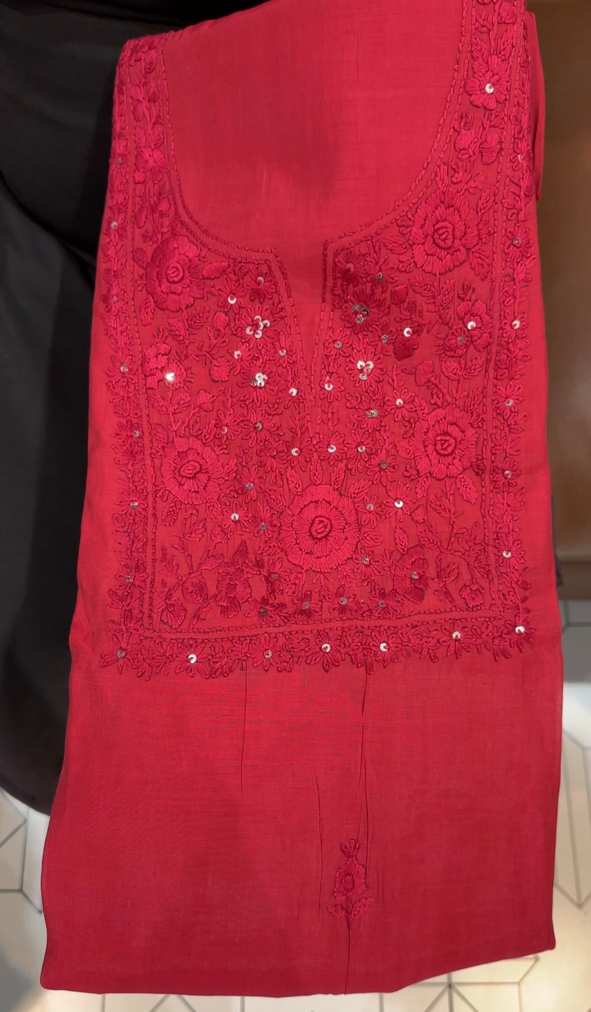 LUCKNOWI CHIKANKARI UNSTITCHED SALWAR SUITS - IHA 35993