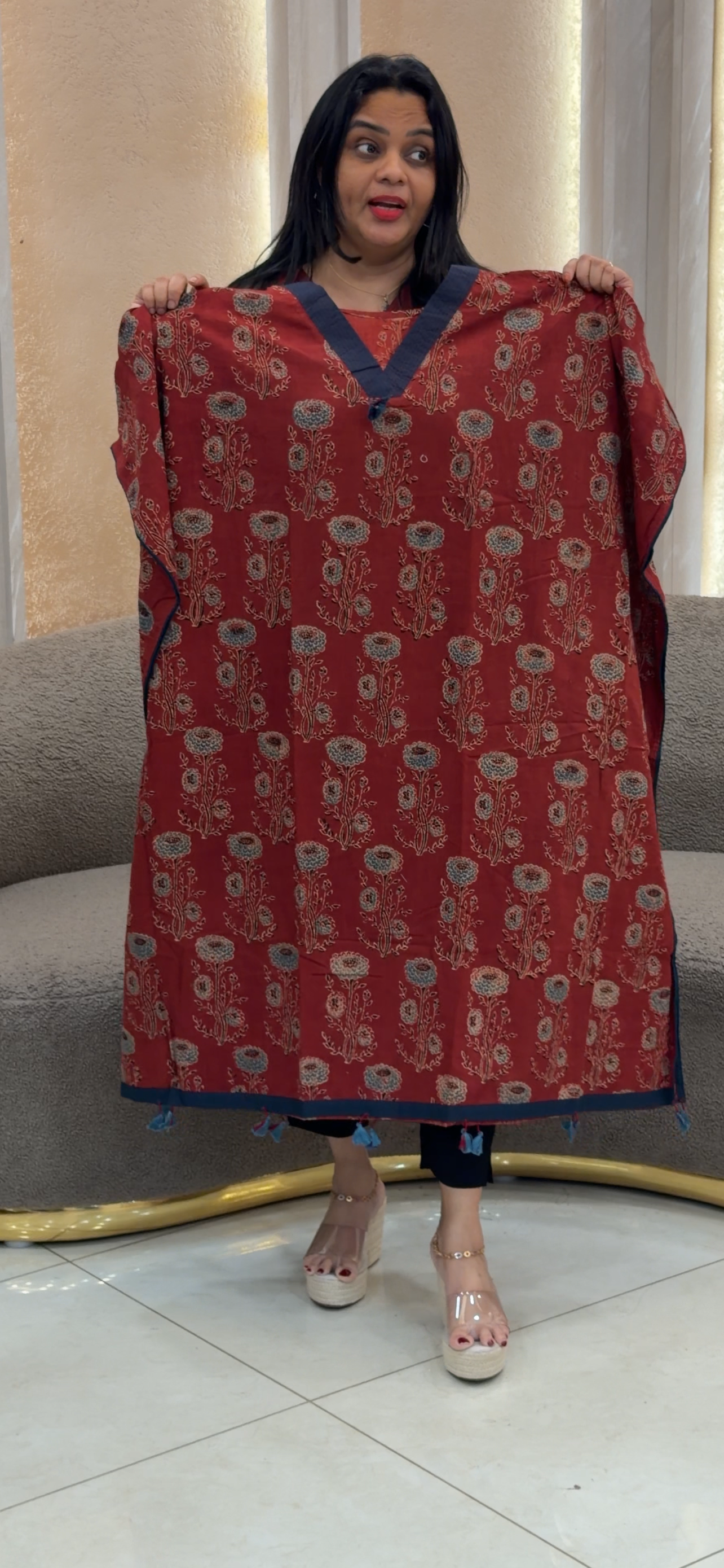 PRINTED  KAFTAN TOPS - IHA 33375