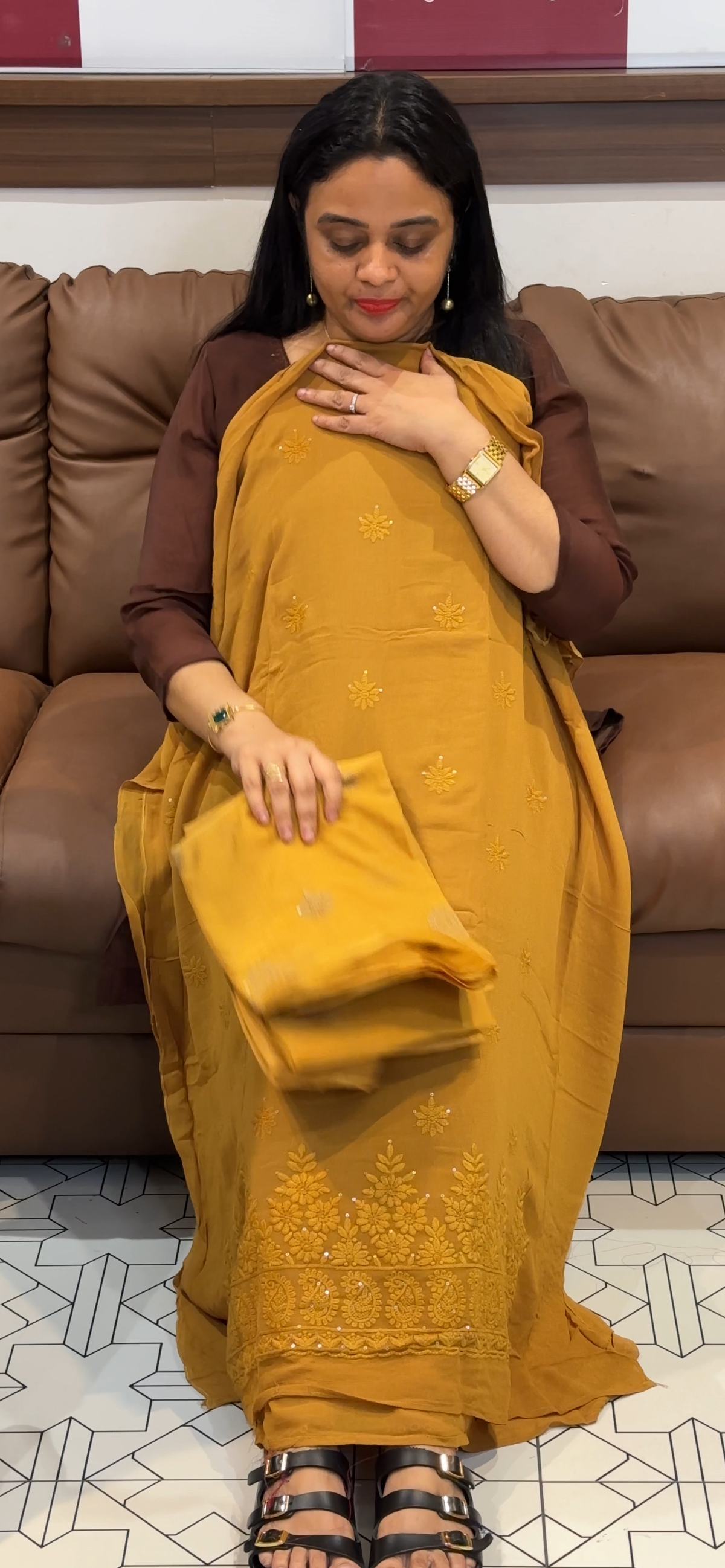 VISCOSE GEORGETTE UNSTITCHED SALWAR SUITS - IHA 35567