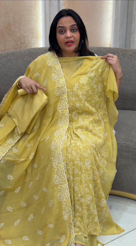 MUL CRUSHED UNSTITCHED SALWAR SUTS - IHA 33118