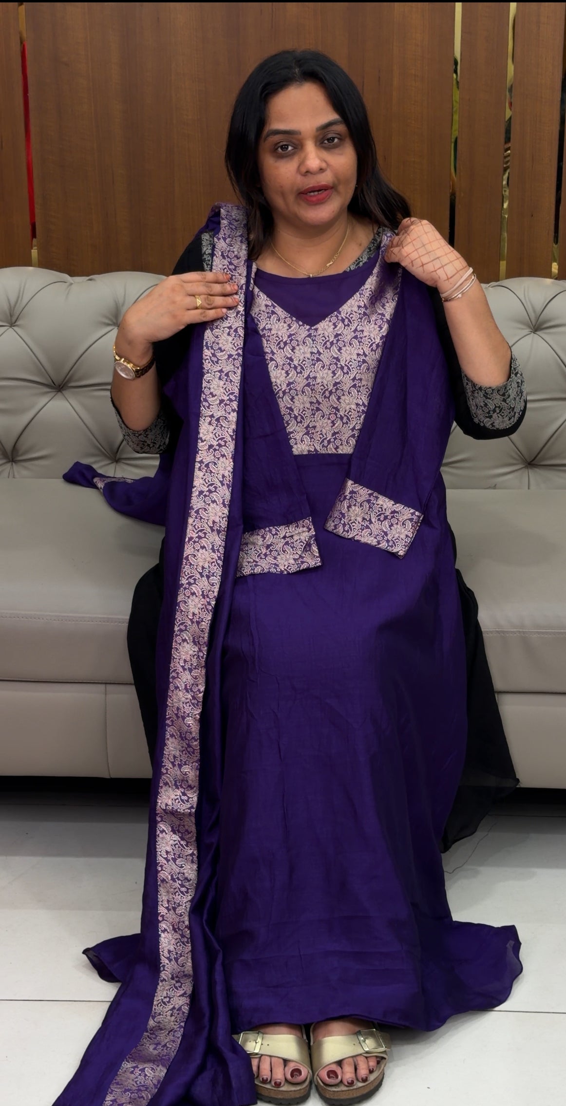 IHA'S IN-HOUSE SEMI RAW SILK TOP ONLY - IHA 32127