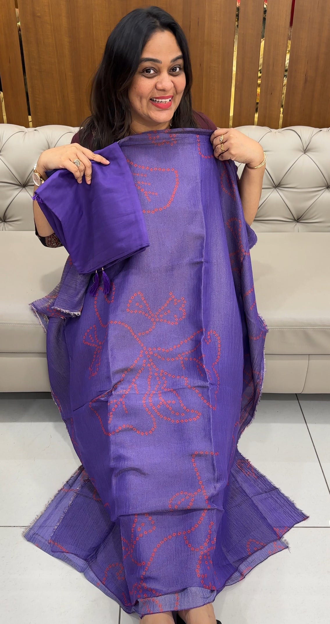 CRUSHED TISSUE UNSTITCHED SALWAR SUITS - IHA 28455