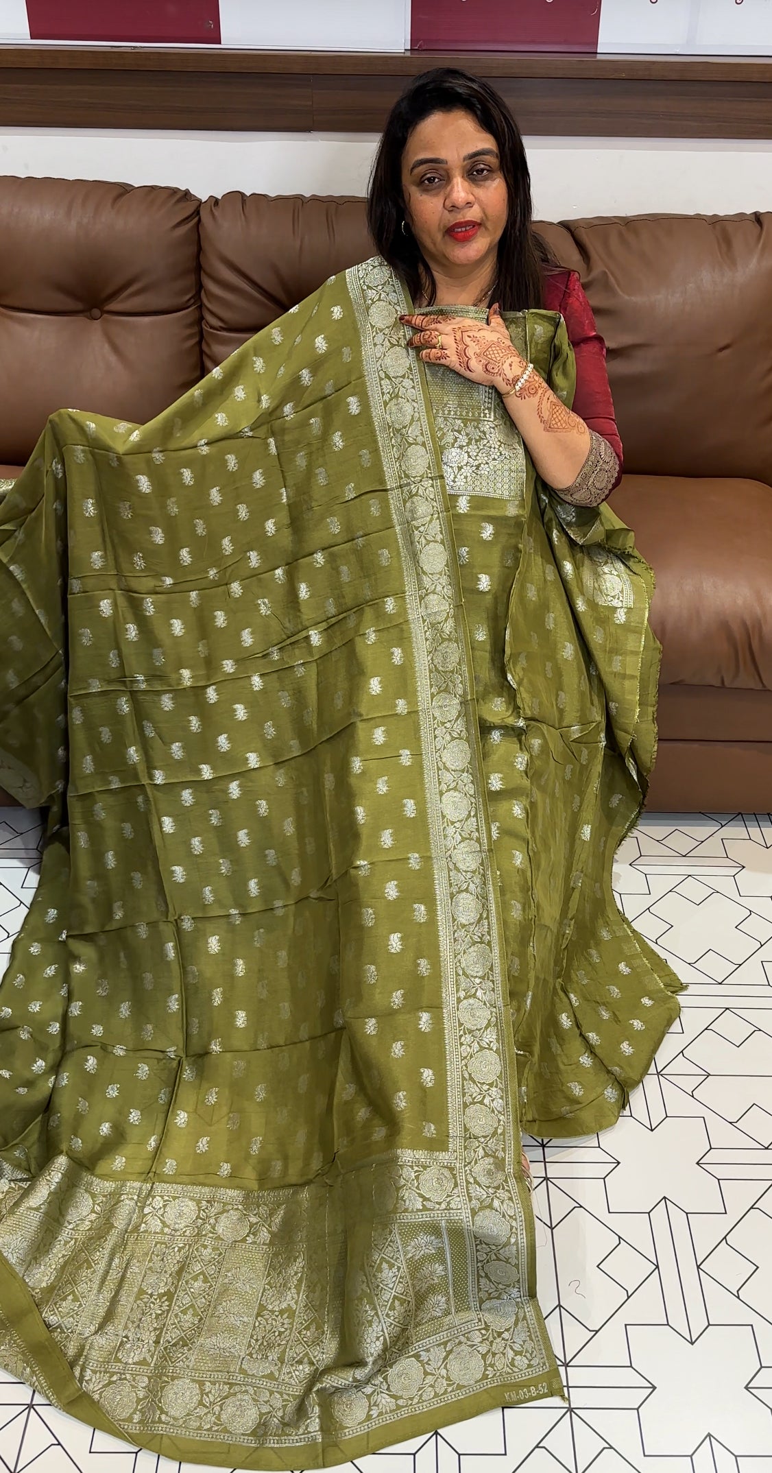 SILK BANARSI UNSTITCHED SALWAR SUITS - IHA 23708