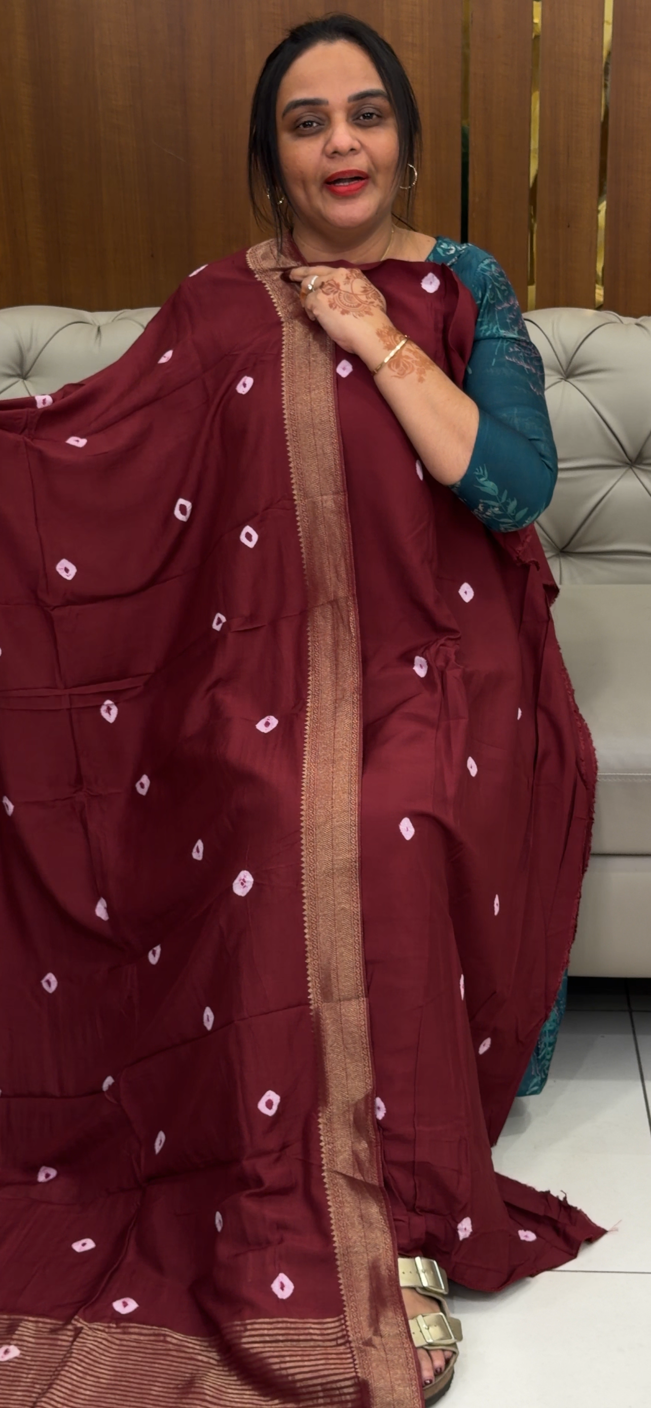 MUL CHANDERI UNSTITCHED SALWAR SUITS - IHA 31401