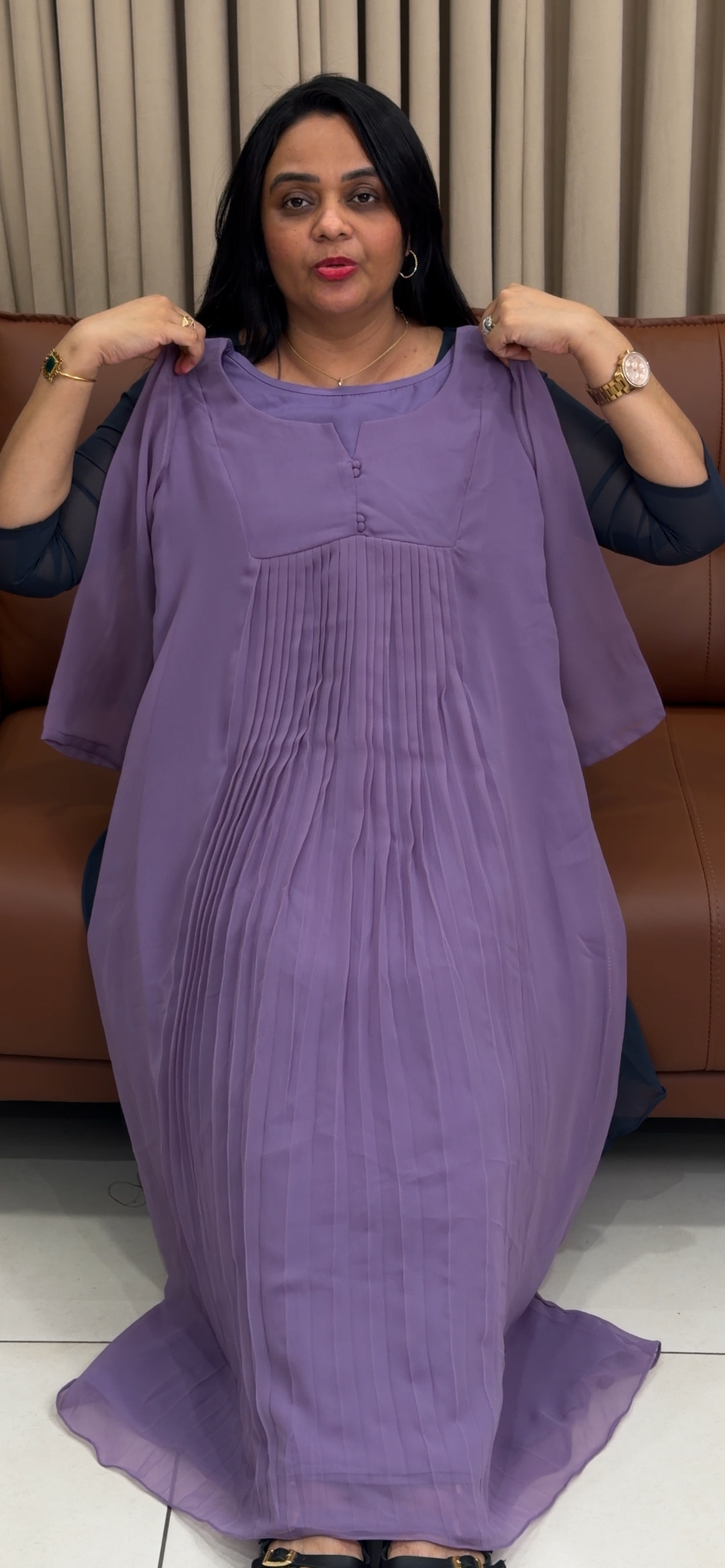 IHA'S IN-HOUSE GEORGETTE TUNIC TOPS - IHA 34780