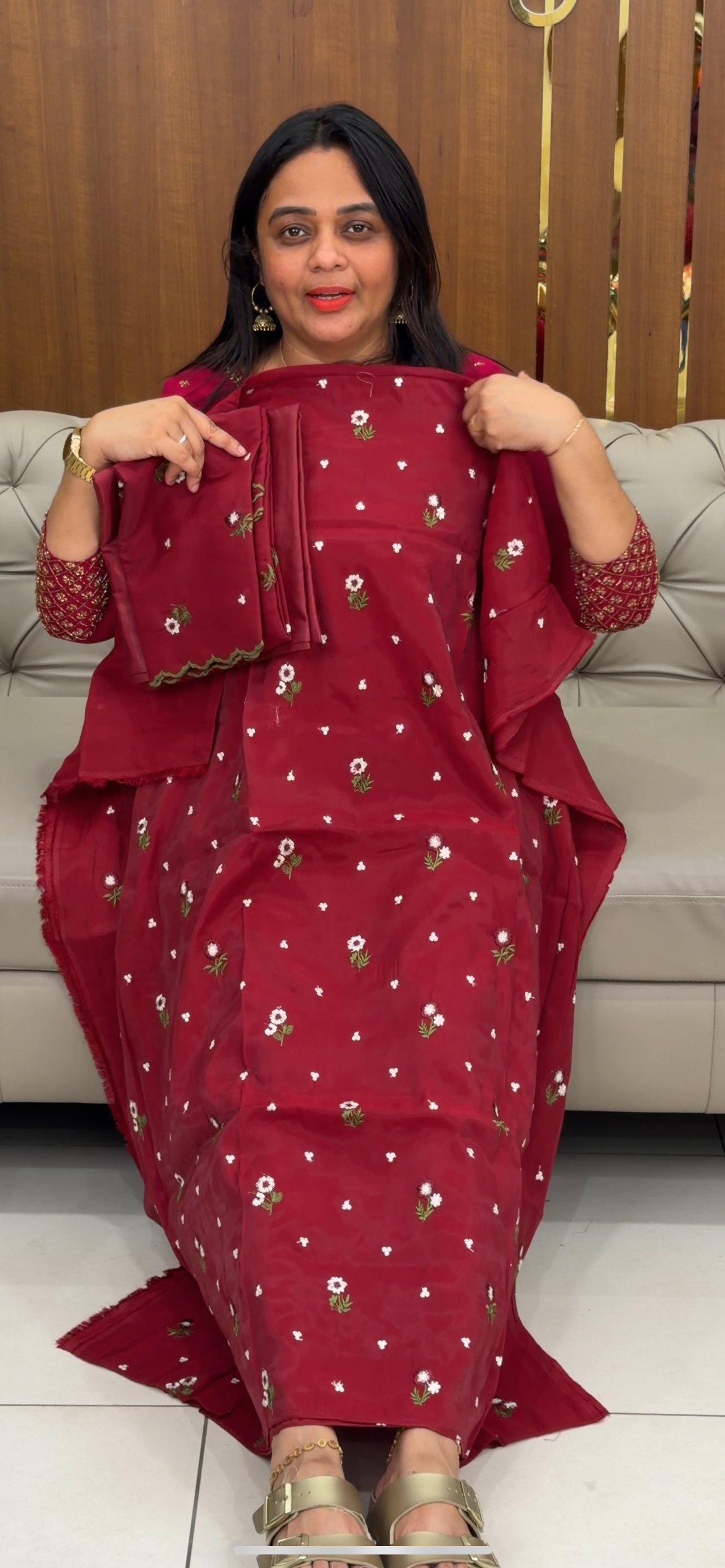 MUL CHANDERI UNSTITCHED SALWAR SUITS - IHA 29843