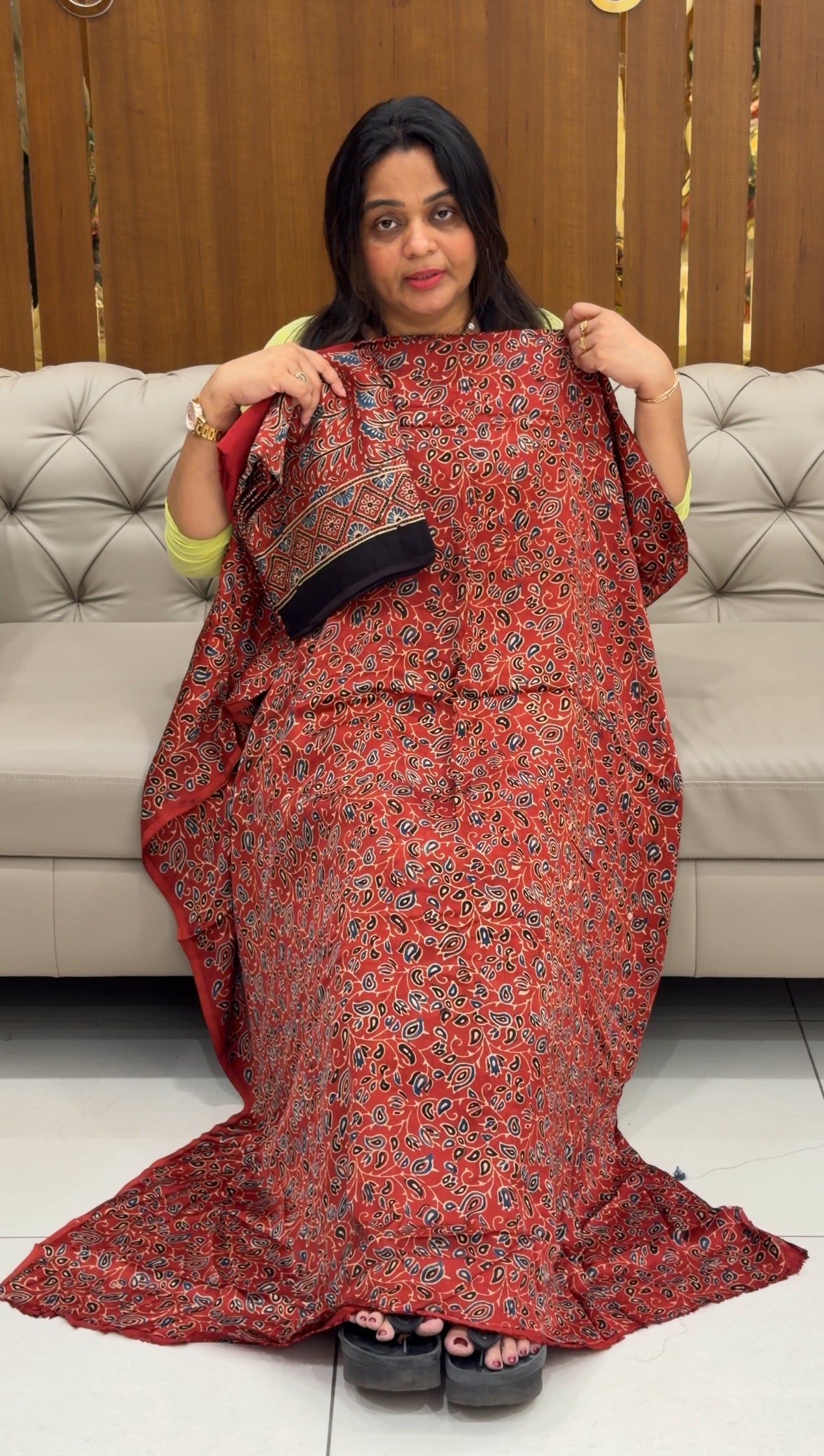 AJRAKH PRINTED UNSTITCHED SALWAR SUITS - IHA 28786