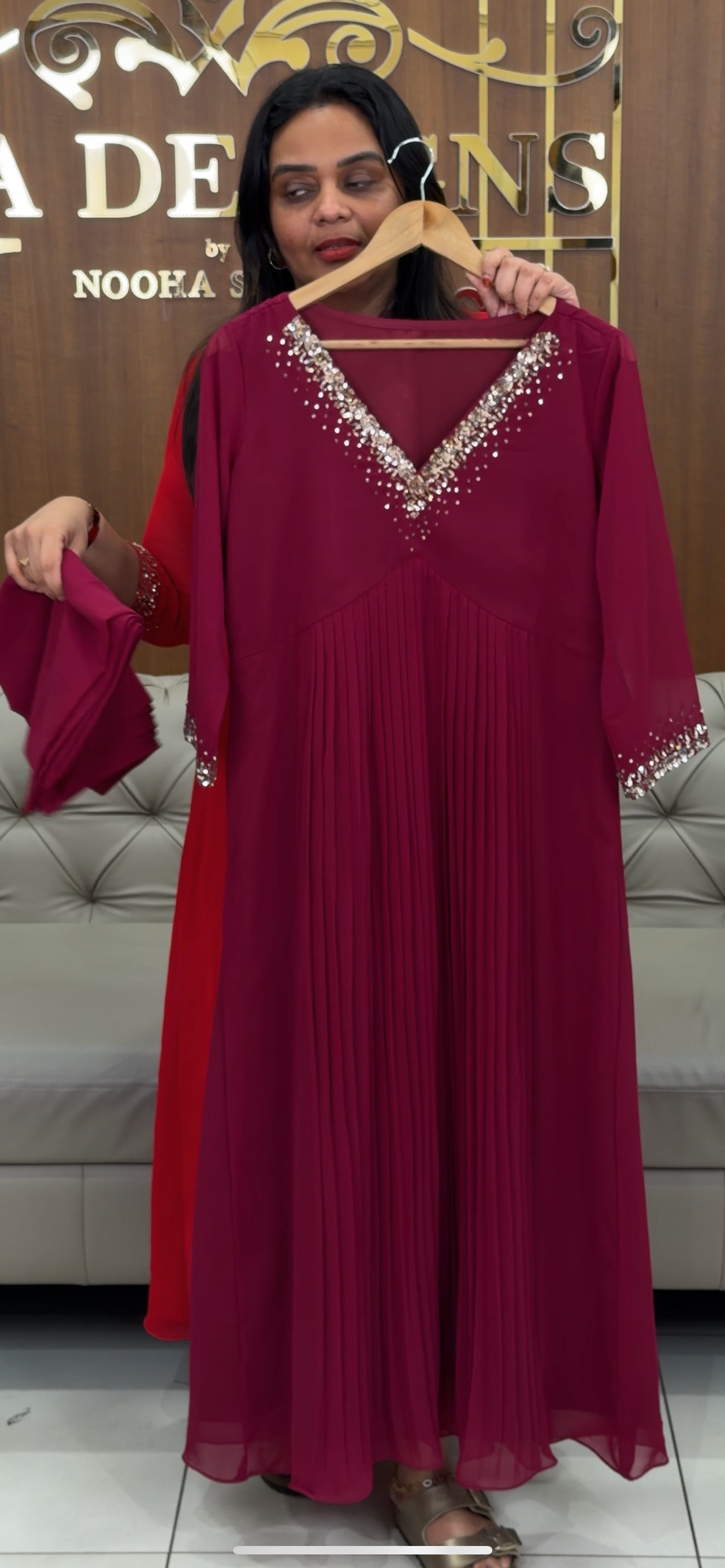 IHA'S IN-HOUSE HAND WORKED  ALINE TOP AND DUPATTA - IHA 31912