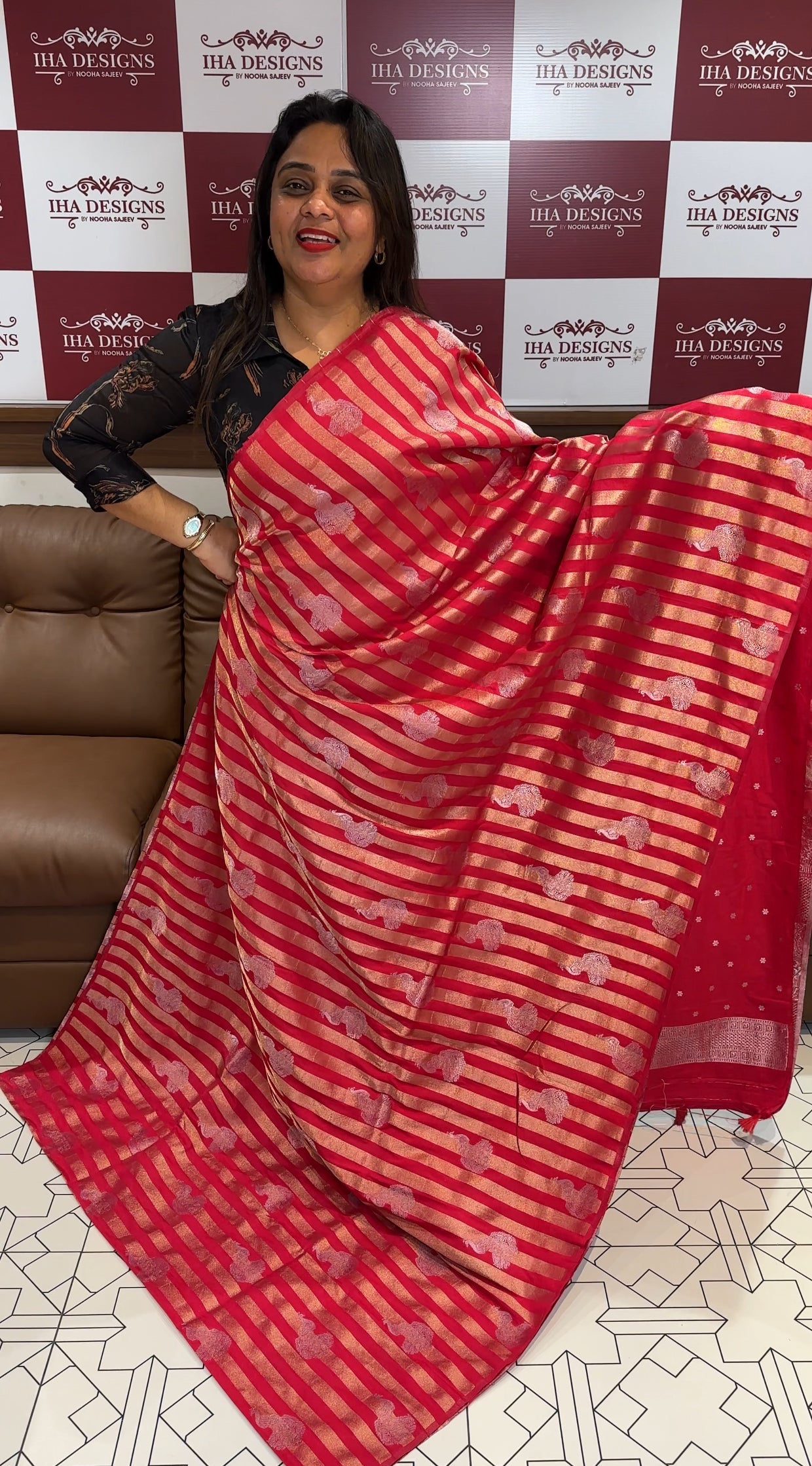 SEMI BANARASI SAREES - IHA 24652
