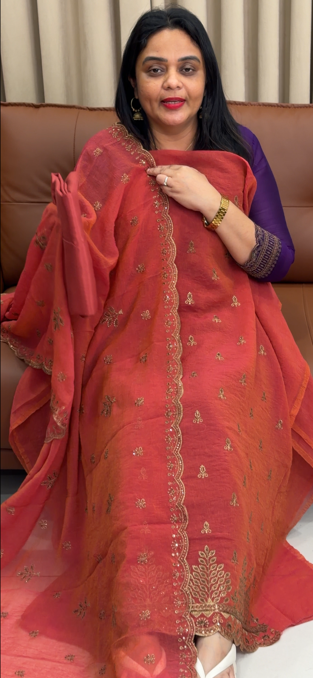 CRUSHED SILK UNSTITCHED SALWAR SUITS - IHA 34190
