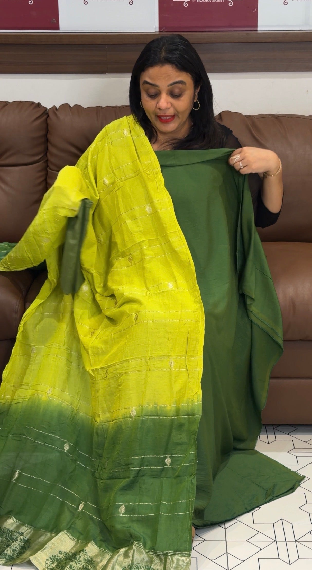 SEMI MUL CHANDERI UNSTITCHED SALWAR - IHA 33258