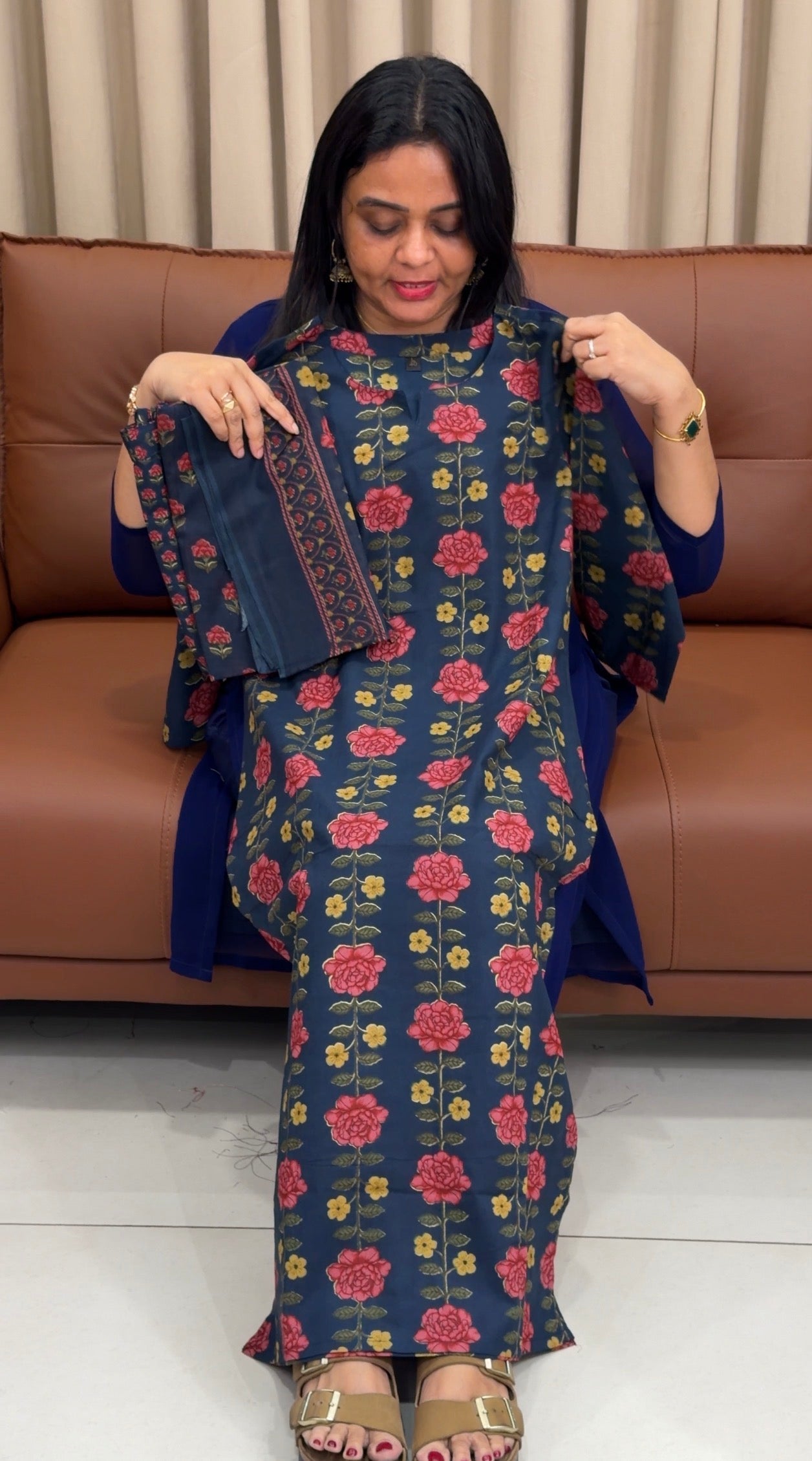 PRINTED COTTON TOP,BOTTOM AND DUPATTA - IHA 33631