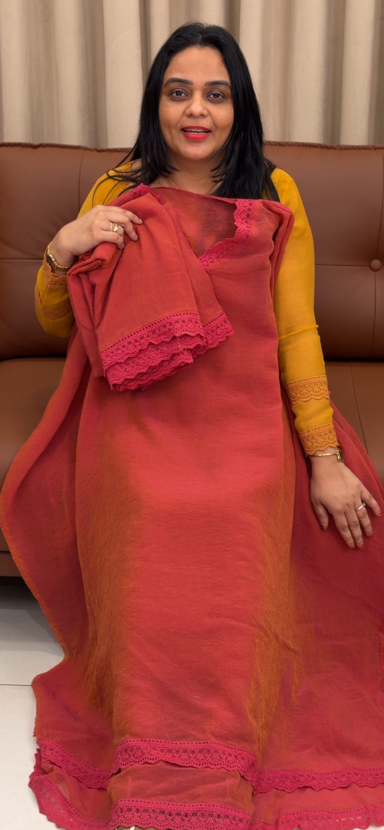 CRUSHED SILK UNSTITCHED SALWRA SUITS - IHA 33468