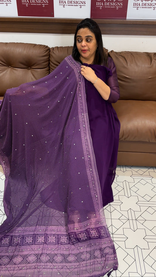 FAUX GEORGETTE UNSTITCHED SALWAR SUITS - IHA 28030