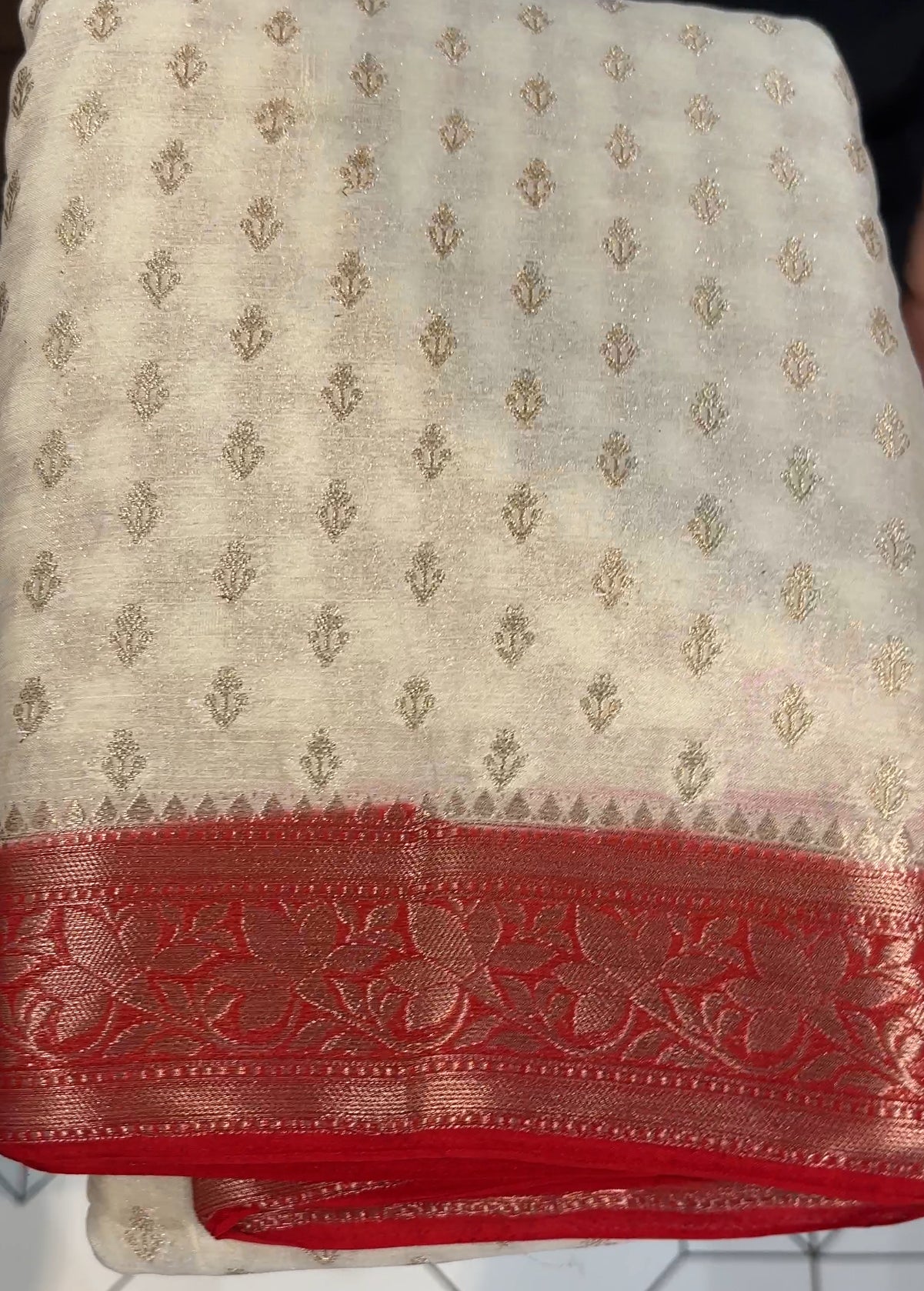 SEMI BANARASI SILK SAREE - IHA 17855