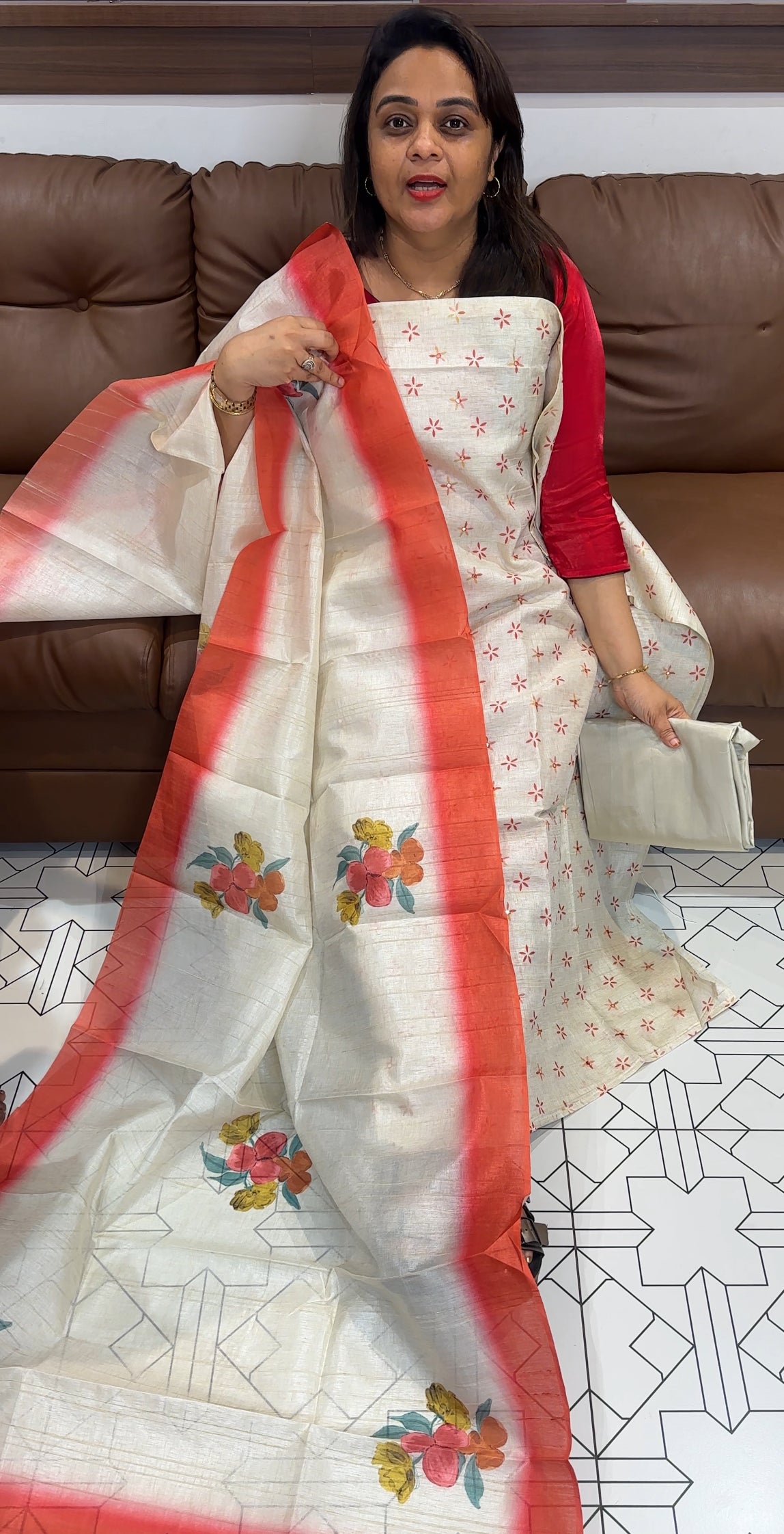 SEMI TUSSUR UNSTITCHED SALWAR SUITS - IHA 23556