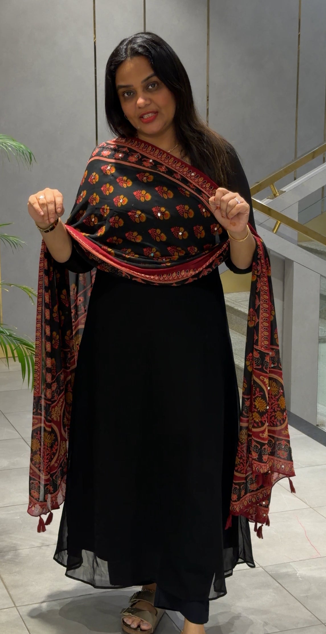 IHA'S IN-HOUSE GEORGETTE SLITTED TOP AND DUPATTA - IHA 32252
