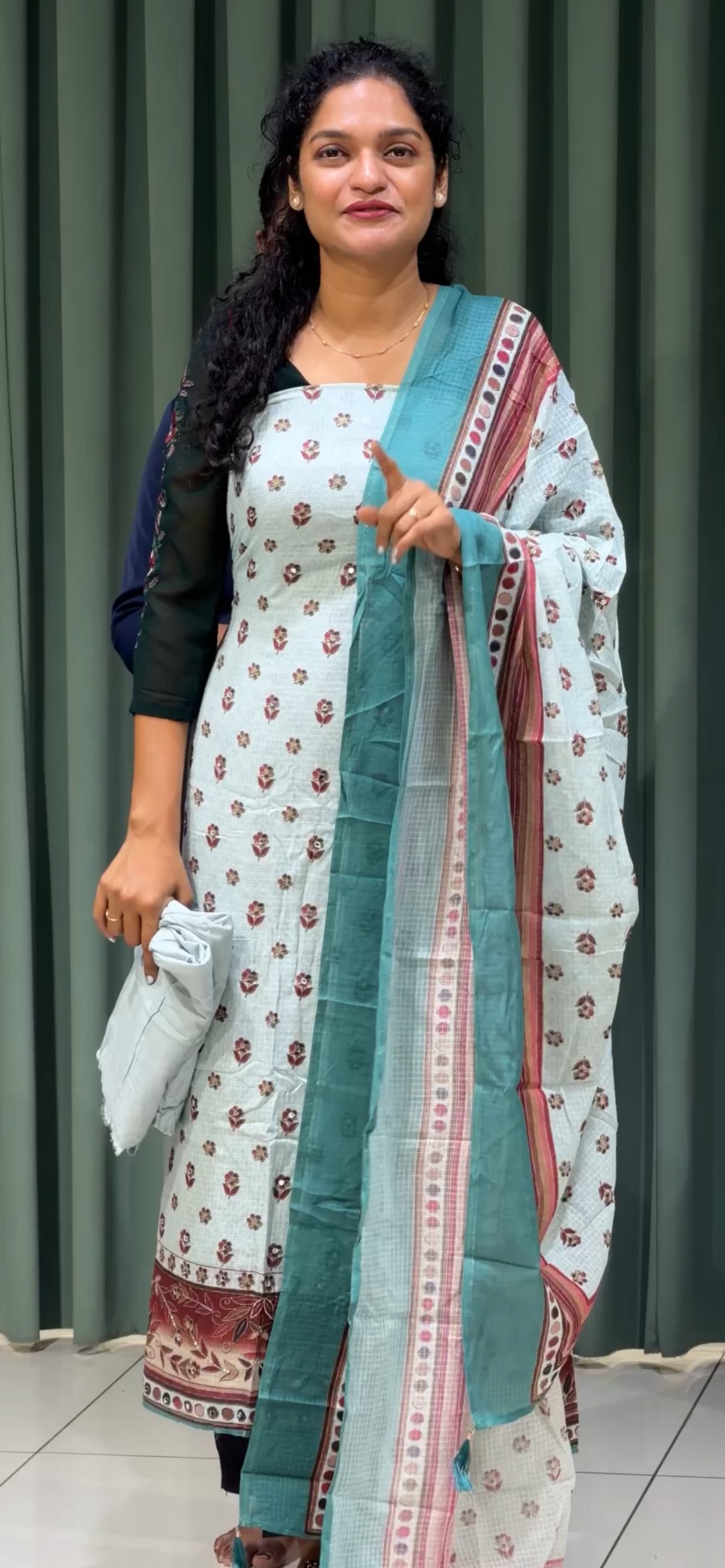 PRINTED MUL CHANDERI UNSTITCHED SALWAR SUITS - IHA 33185