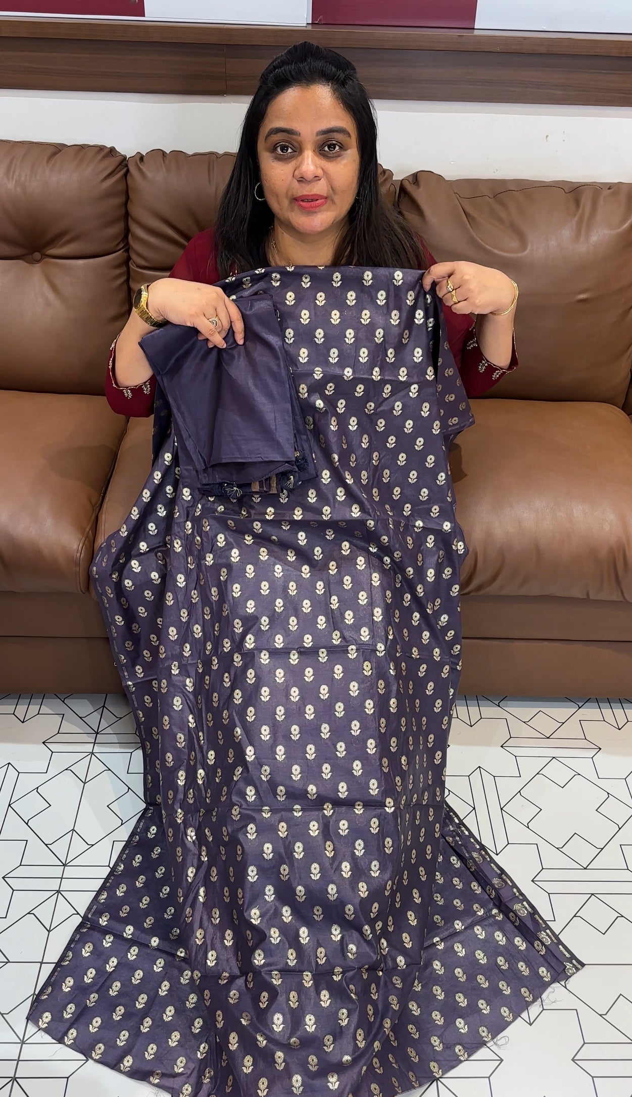 CHANDERI UNSTITCHED SALWAR SUIST - IHA 28047