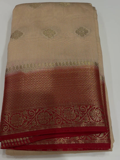 SEMI BANARASI SAREES - IHA 17482