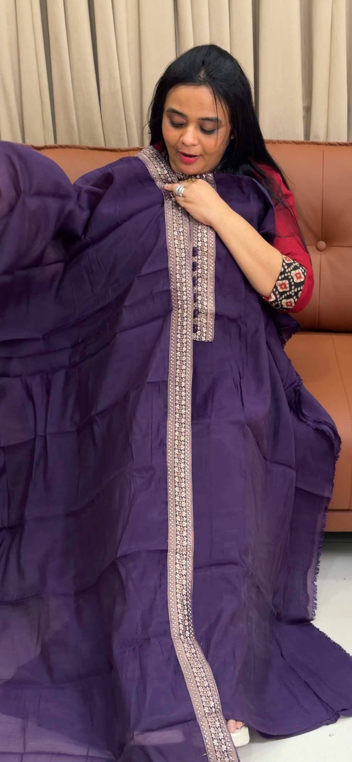MALAI CHANDERI UNSTITCHED SALWAR SUITS - IHA 35139