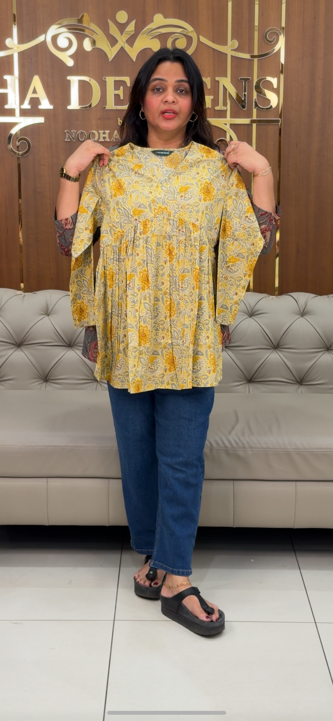 PRINTED COTTON SHORT TOPS - IHA 30668