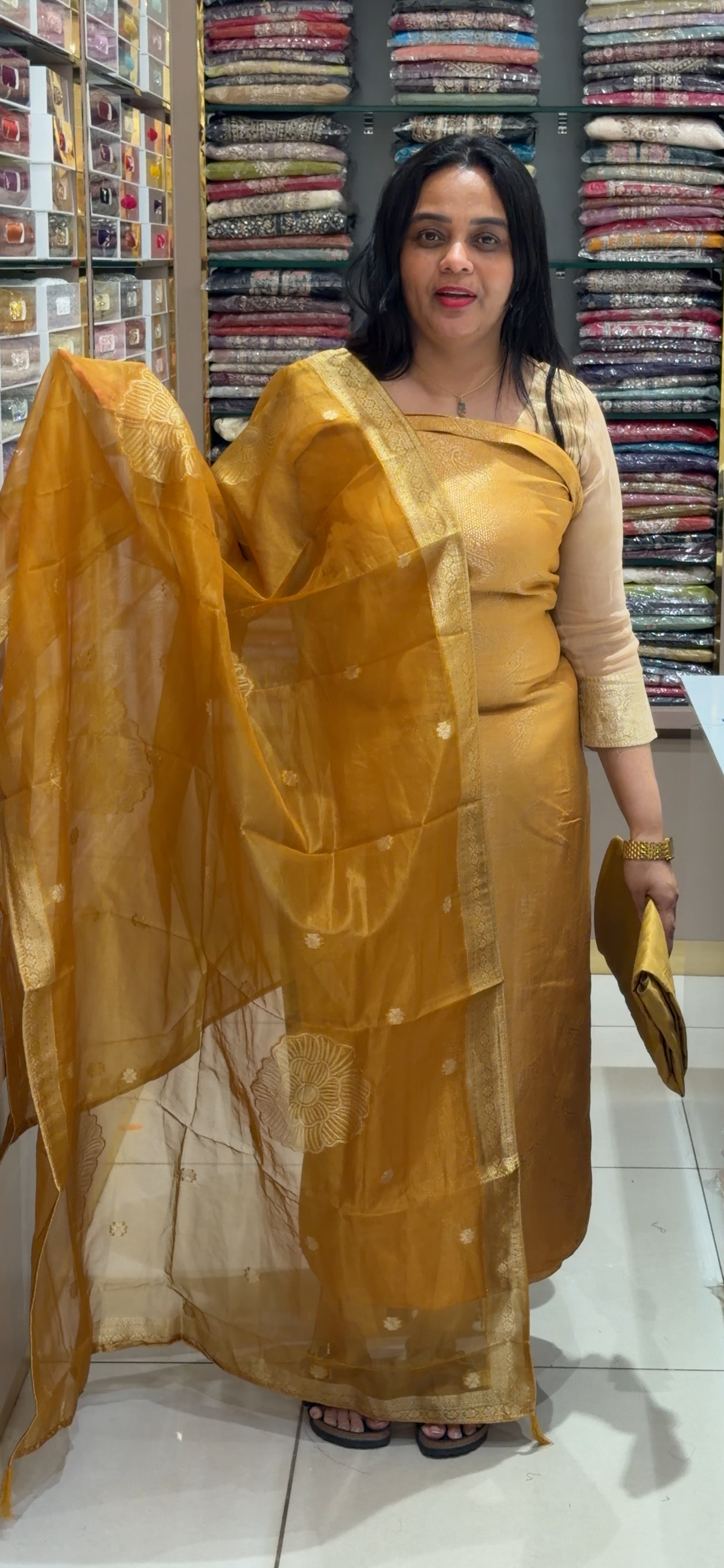SILK UNSTITCHED SALWAR SUITS - IHA 35340