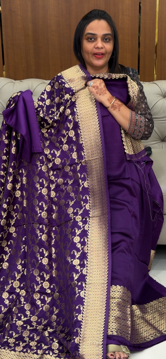 BANARASI UNSTITCHED SALWAR SUITS - IHA 31422