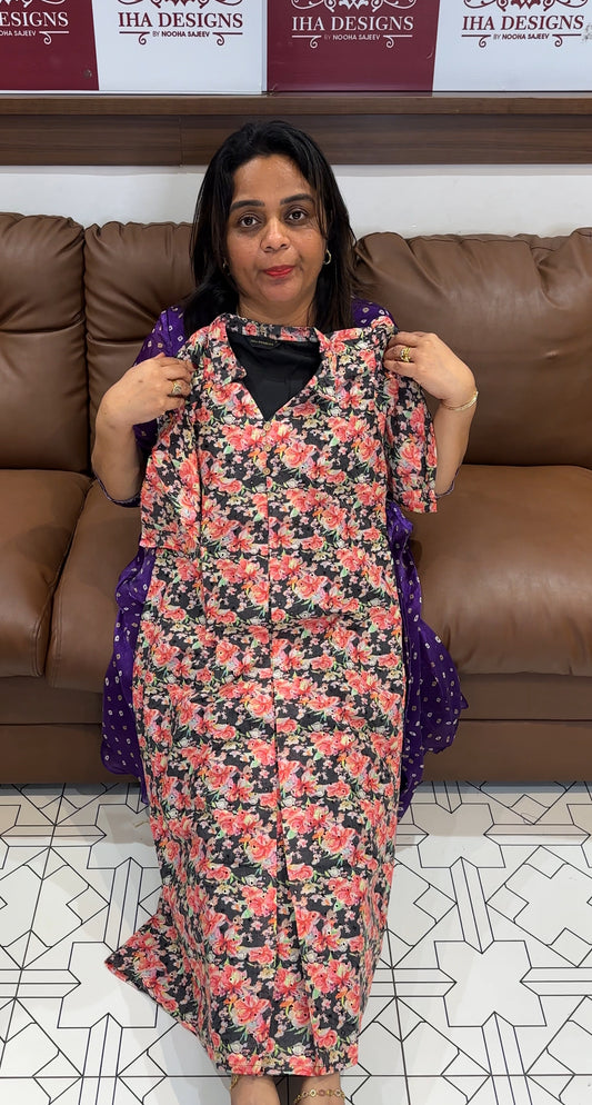 PRINTED HAKOBA FROCKS - IHA 25459