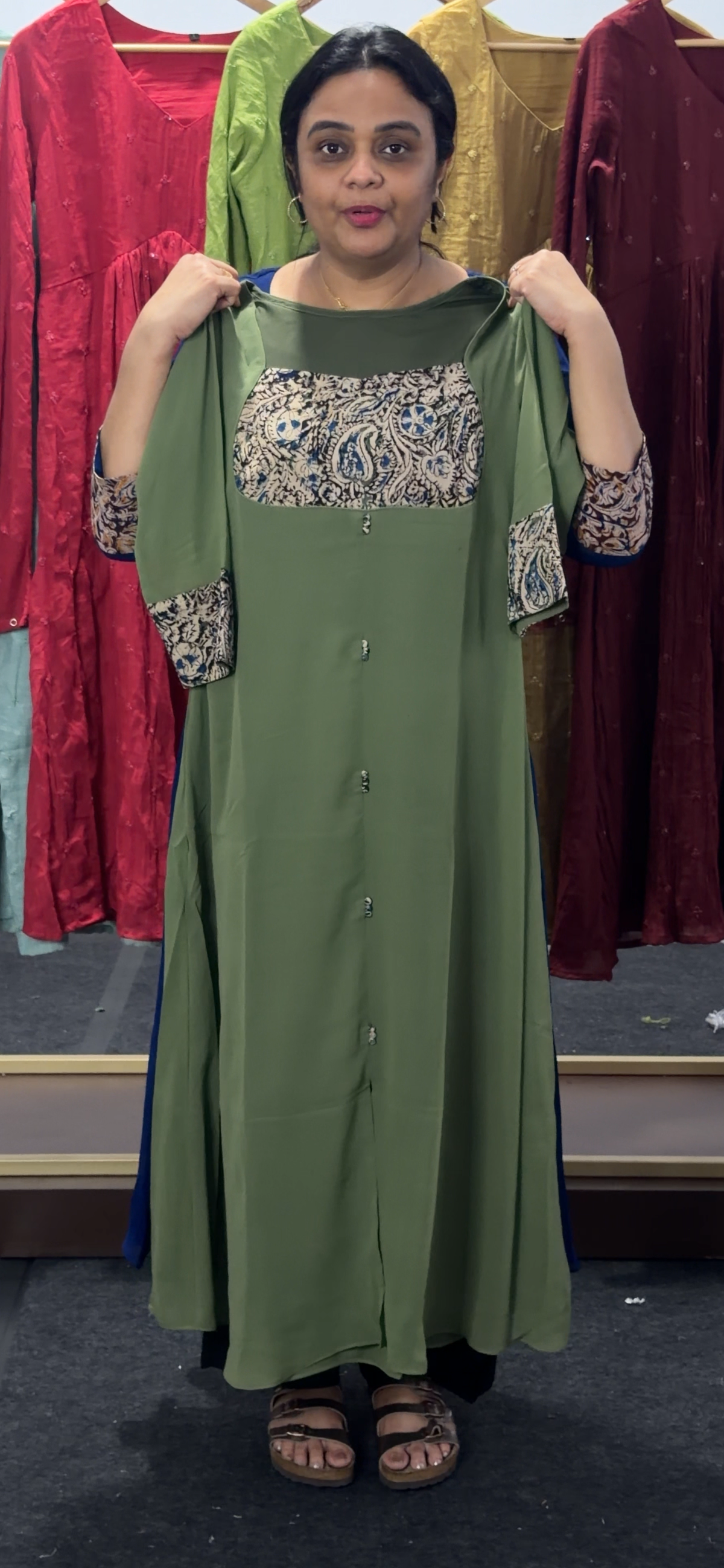 IHA'S IN-HOUSE FAUX GEORGETTE ALINE TOPS - IHA 36052