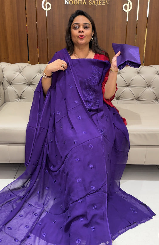VISCOSE GEORGETTE UNSTITCHED SALWAR SUITS - IHA 24205
