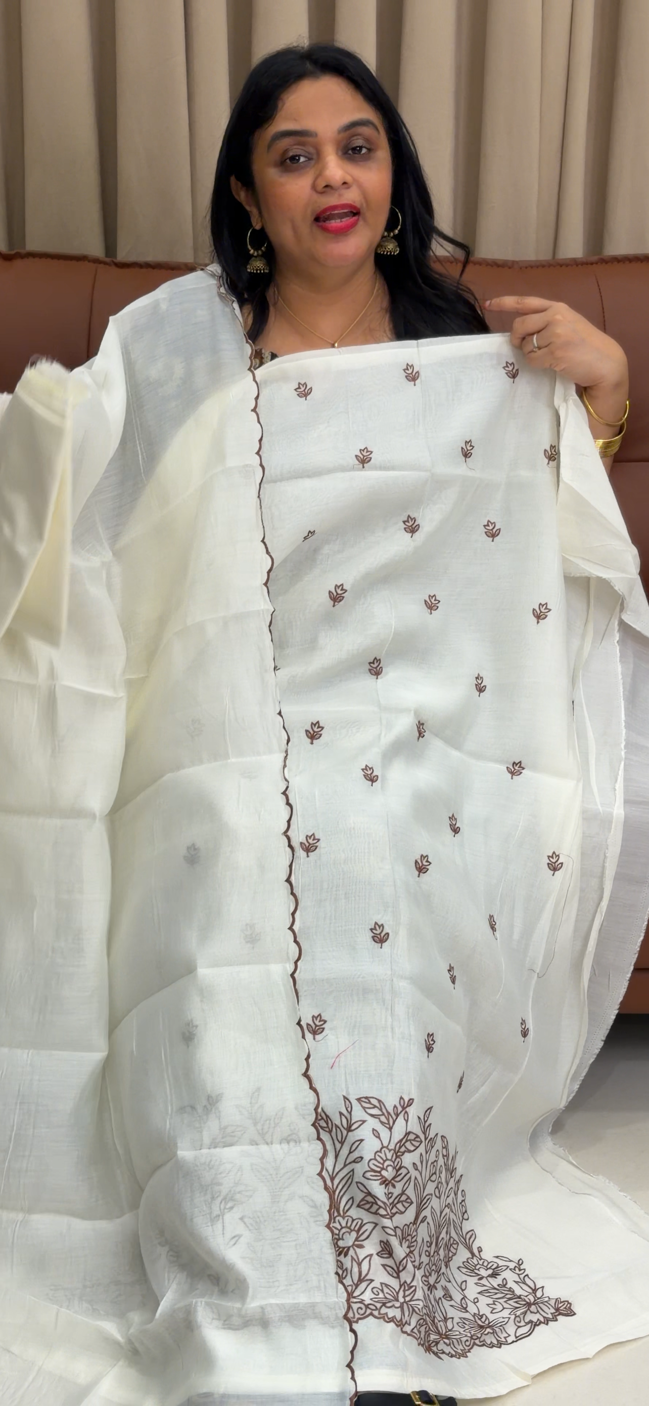 MALAI CHANDERI UNSTITCHED SALWAR SUITS - IHA 34136